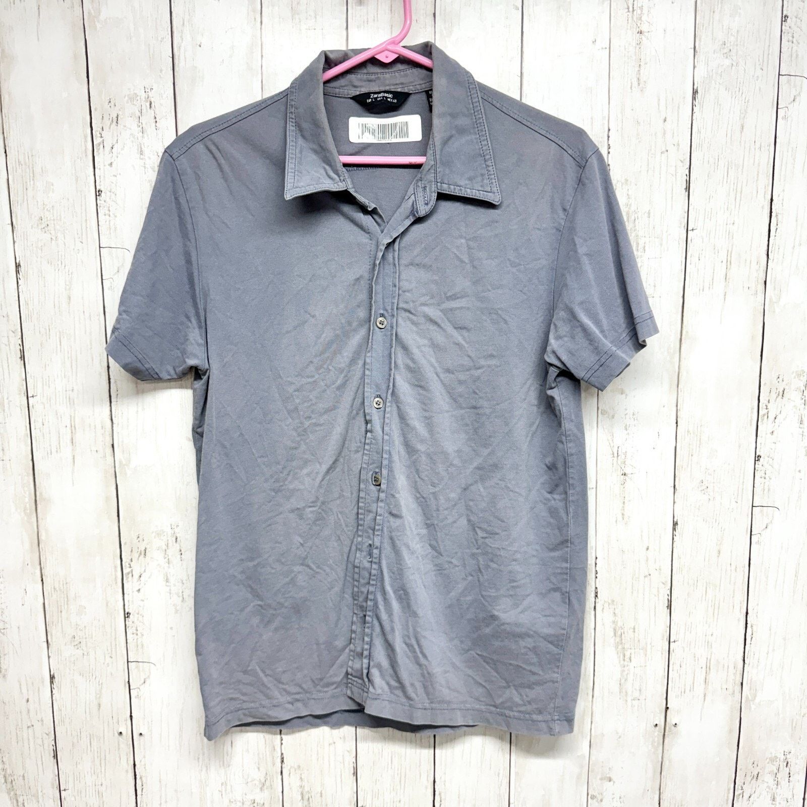 Zara Zara Basic Button Down Size L Short Sleeve Collared Cotton Size US L / EU 52-54 / 3 - 1 Thumbnail