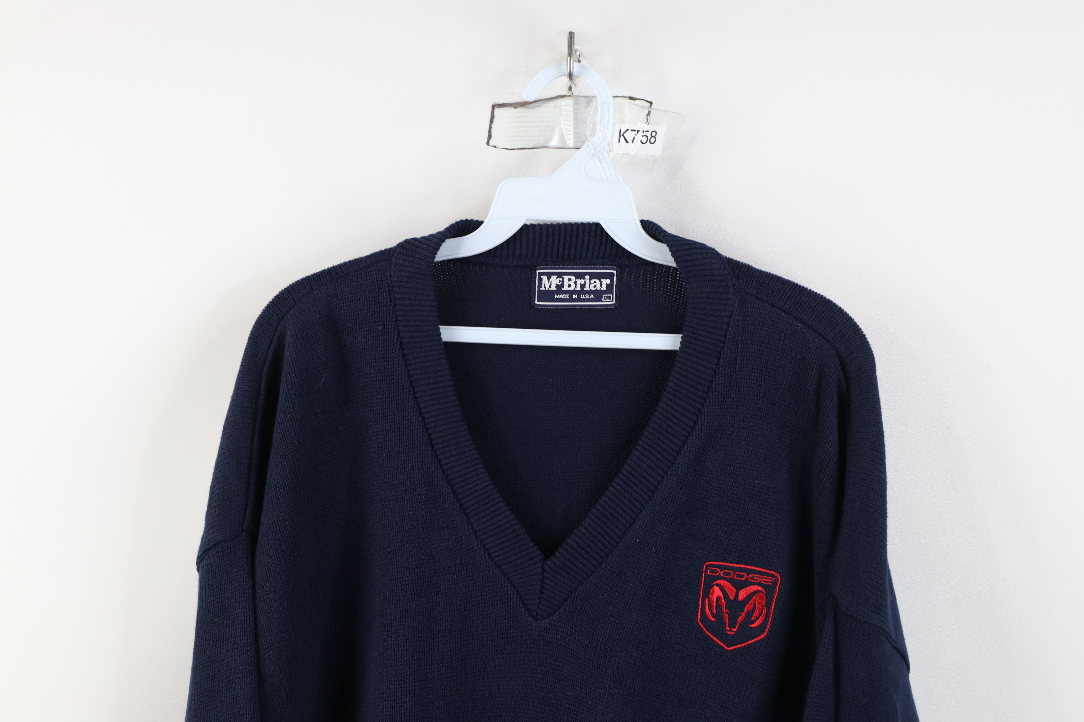 Vintage Deadstock Vintage 80s 90s Ram Truck Knit V-Neck Sweater USA Size US L / EU 52-54 / 3 - 2 Thumbnail