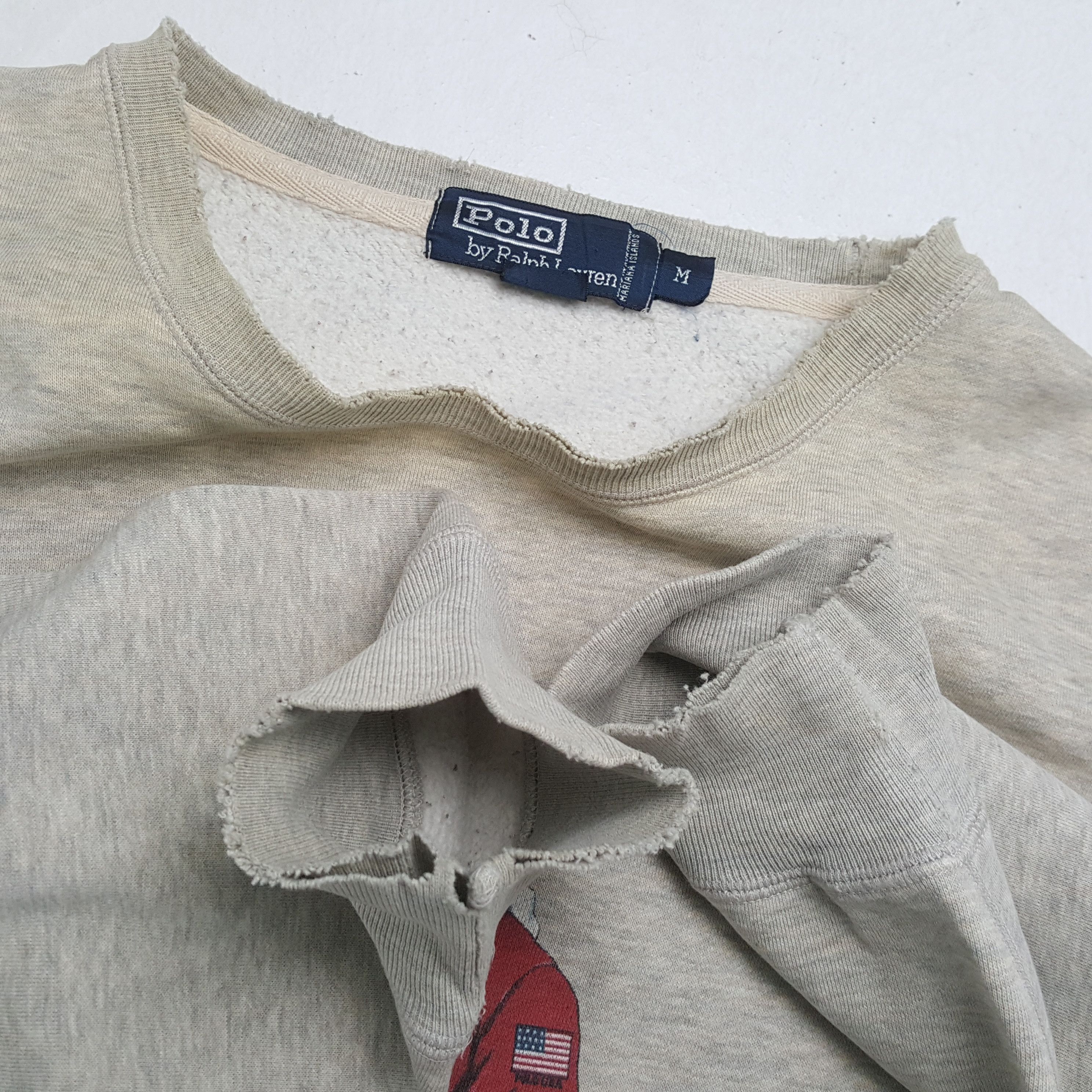 Polo Ralph Lauren × Vintage Vintage POLO BEAR by RALPH LAUREN Distressed Sweatshirt Size US L / EU 52-54 / 3 - 5 Thumbnail