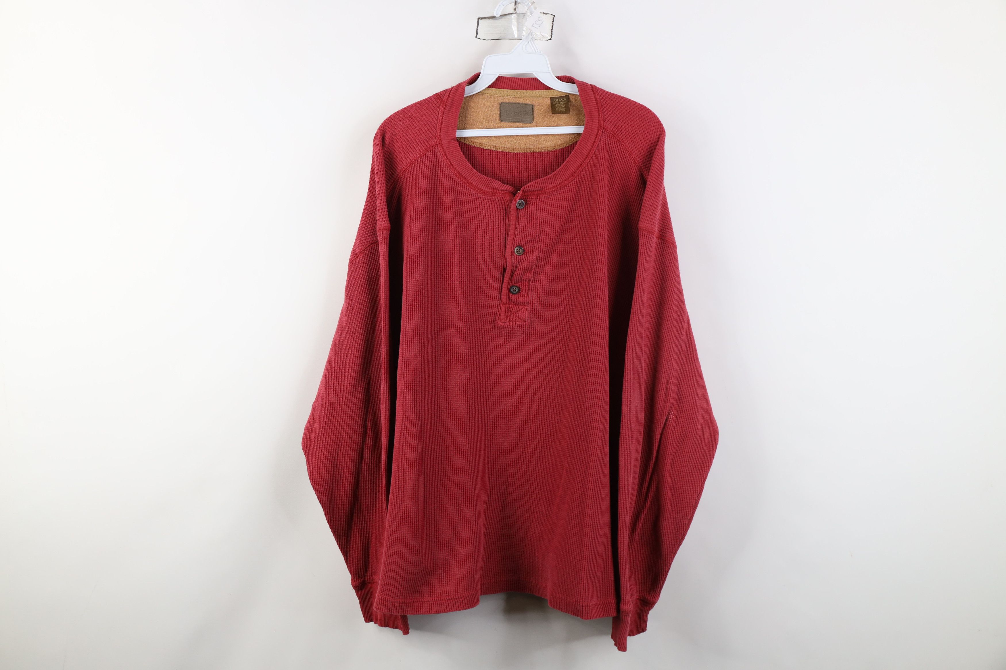 Vintage Vintgae 90s Streetwear Thermal Waffle Knit Henley T-Shirt Size US XXL / EU 58 / 5 - 1 Thumbnail