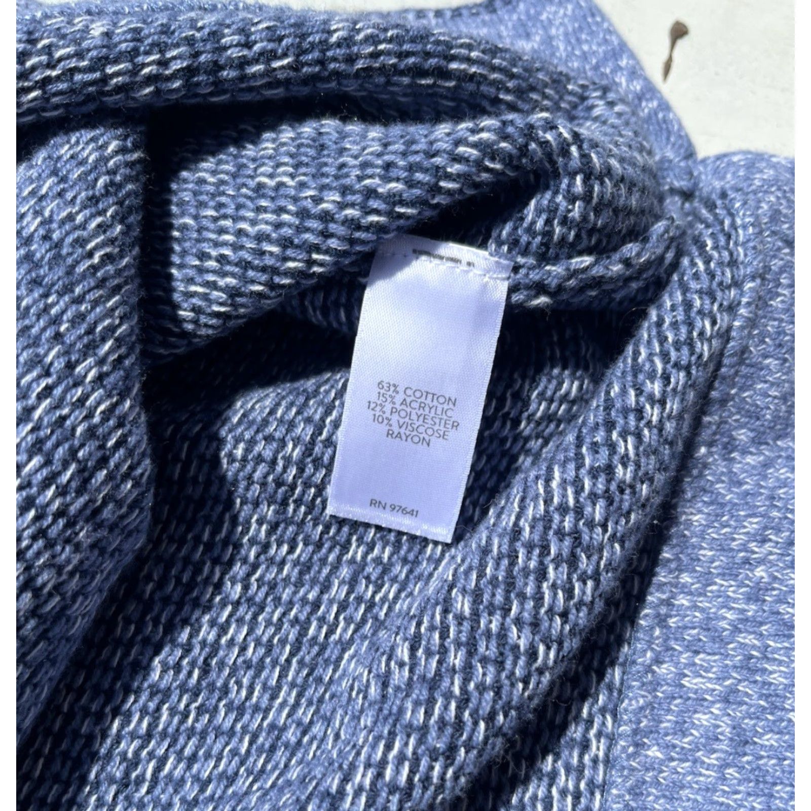 J. Jill J. Jill Women's Sweater Blue High Neck 3/4 Sleeve Knit Boho City Lagenlook Pocket Regular M Size M / US 6-8 / IT 42-44 - 7 Thumbnail