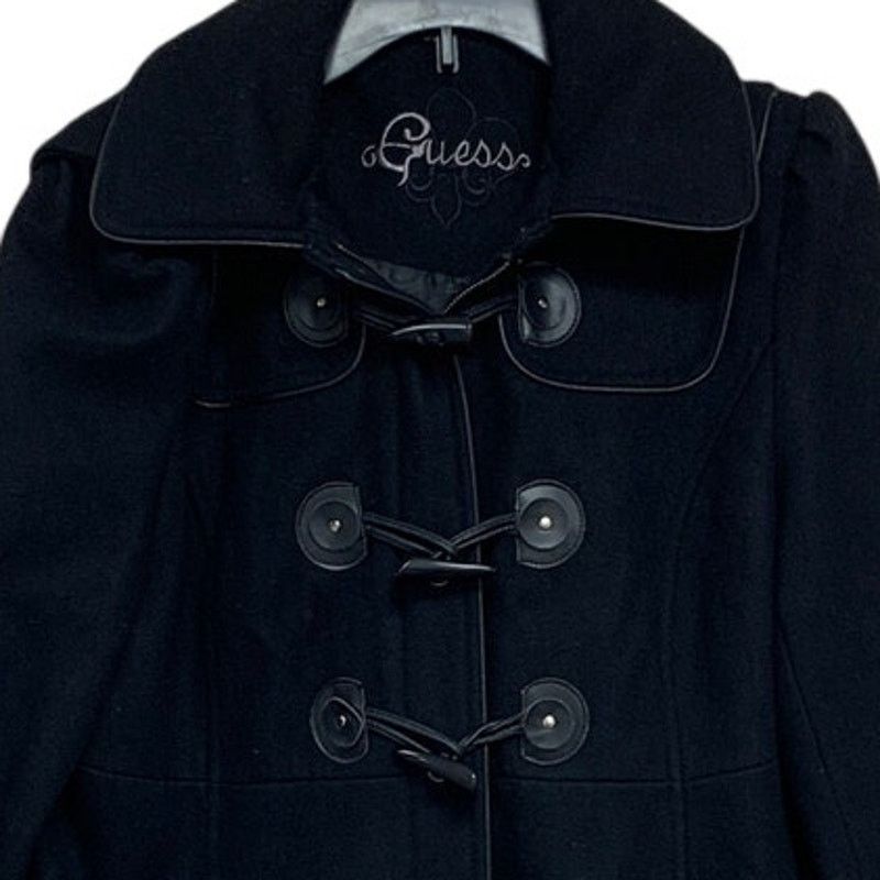 Guess Guess Womens Small Wool Blend Button Up Hooded Long Coat Size S / US 4 / IT 40 - 2 Thumbnail
