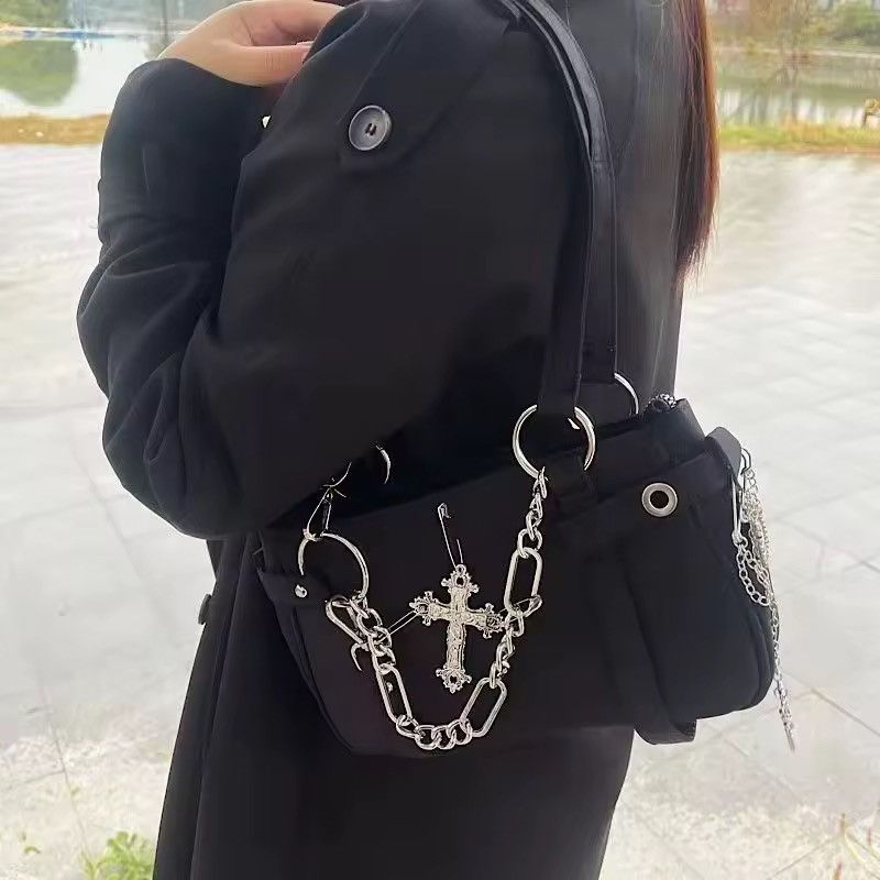 Other Gothic Punk Cross Black Mini Shoulder Chain Bag Size ONE SIZE - 7 Thumbnail