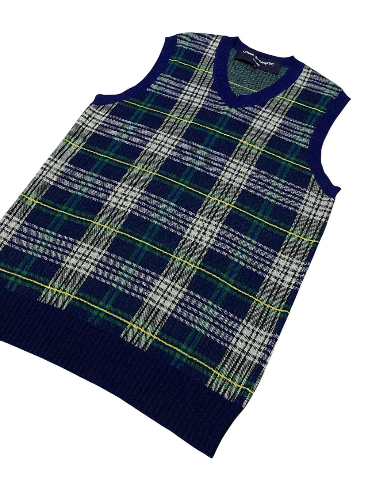 Comme des Garcons Homme Comme Des Garcons Homme AD2012 Knit Plaid Vest Size US M / EU 48-50 / 2 - 16 Thumbnail