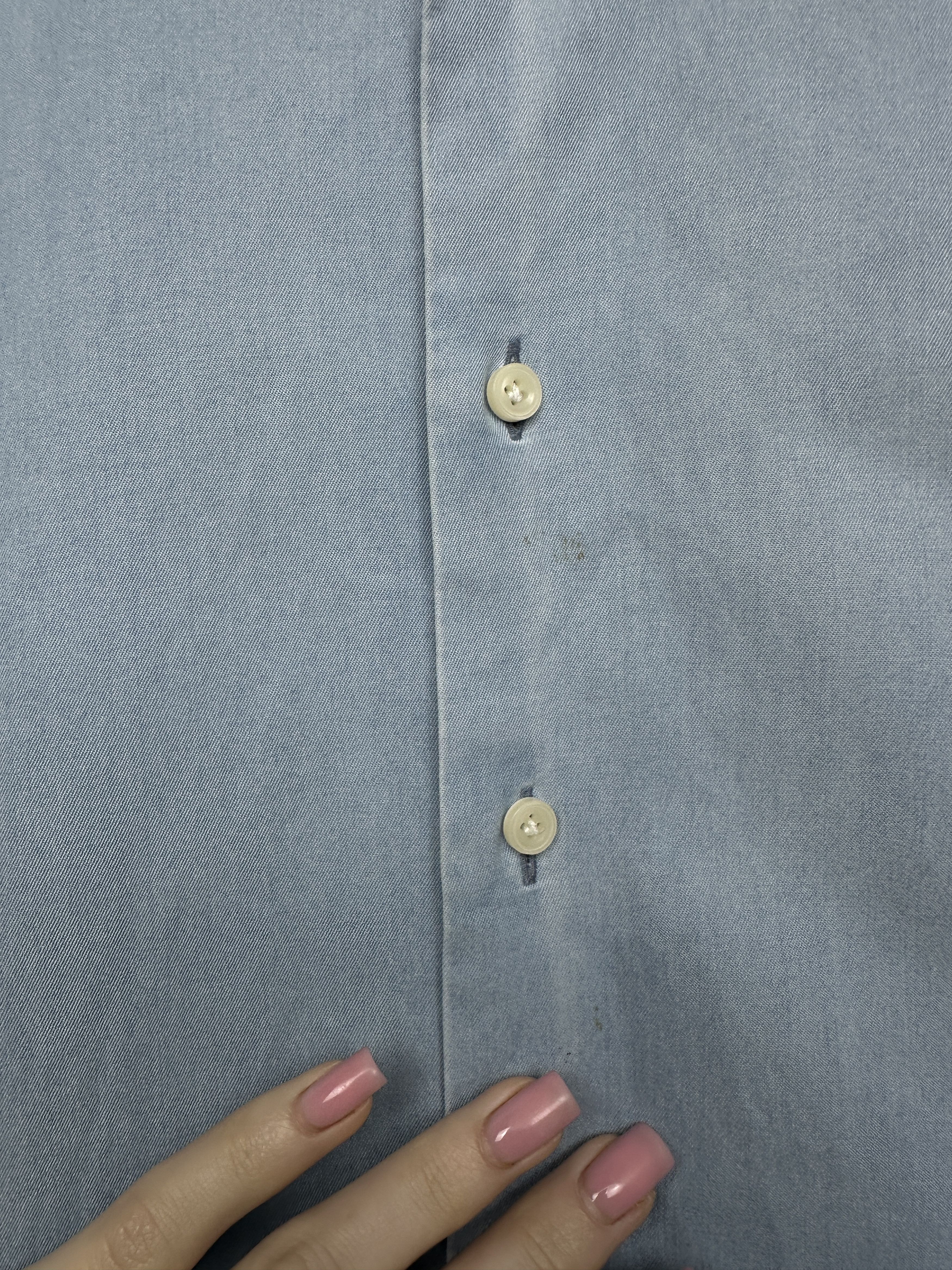 Suitsupply Suitsupply Egyptian Cotton Denim Mens Long Sleeve Shirt Size US M / EU 48-50 / 2 - 3 Thumbnail