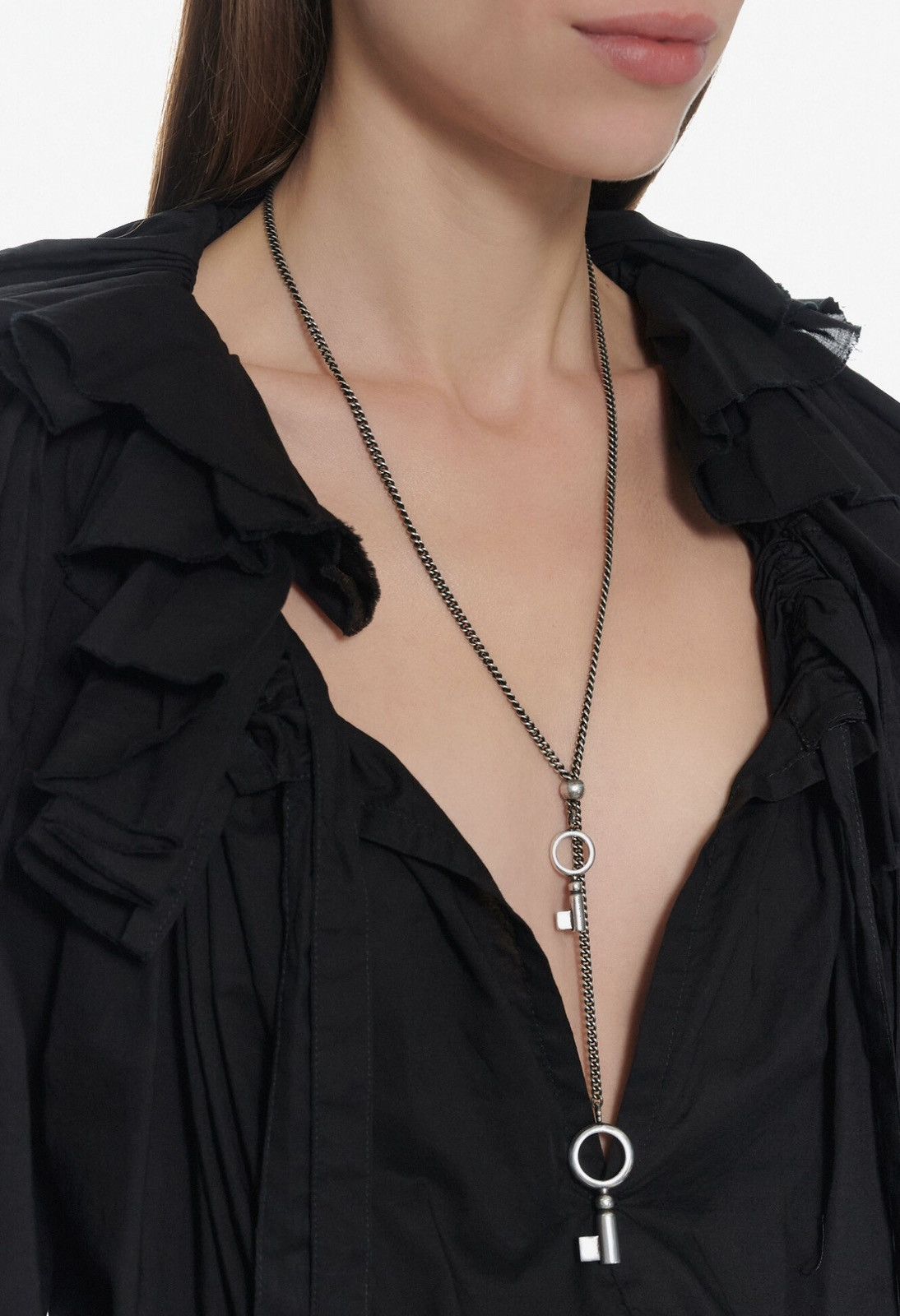 Ann Demeulemeester Ann Demeulemeester Pama Keys Silver Necklace Size ONE SIZE - 4 Thumbnail