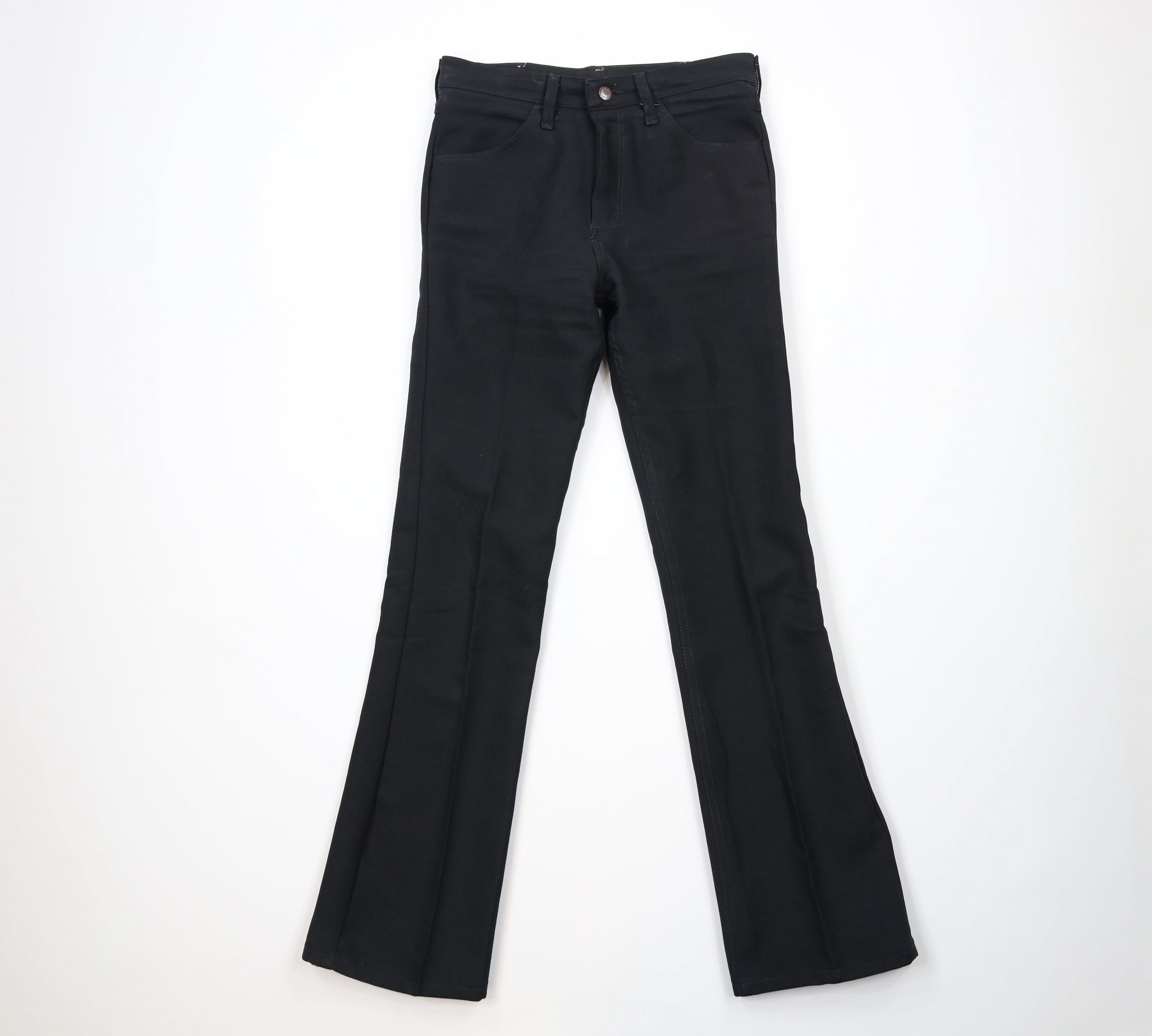 Vintage × Wrangler Vintage 70s Wrangler Flared Wide Leg Knit Pants Black USA Size US 30 / EU 46 - 1 Thumbnail