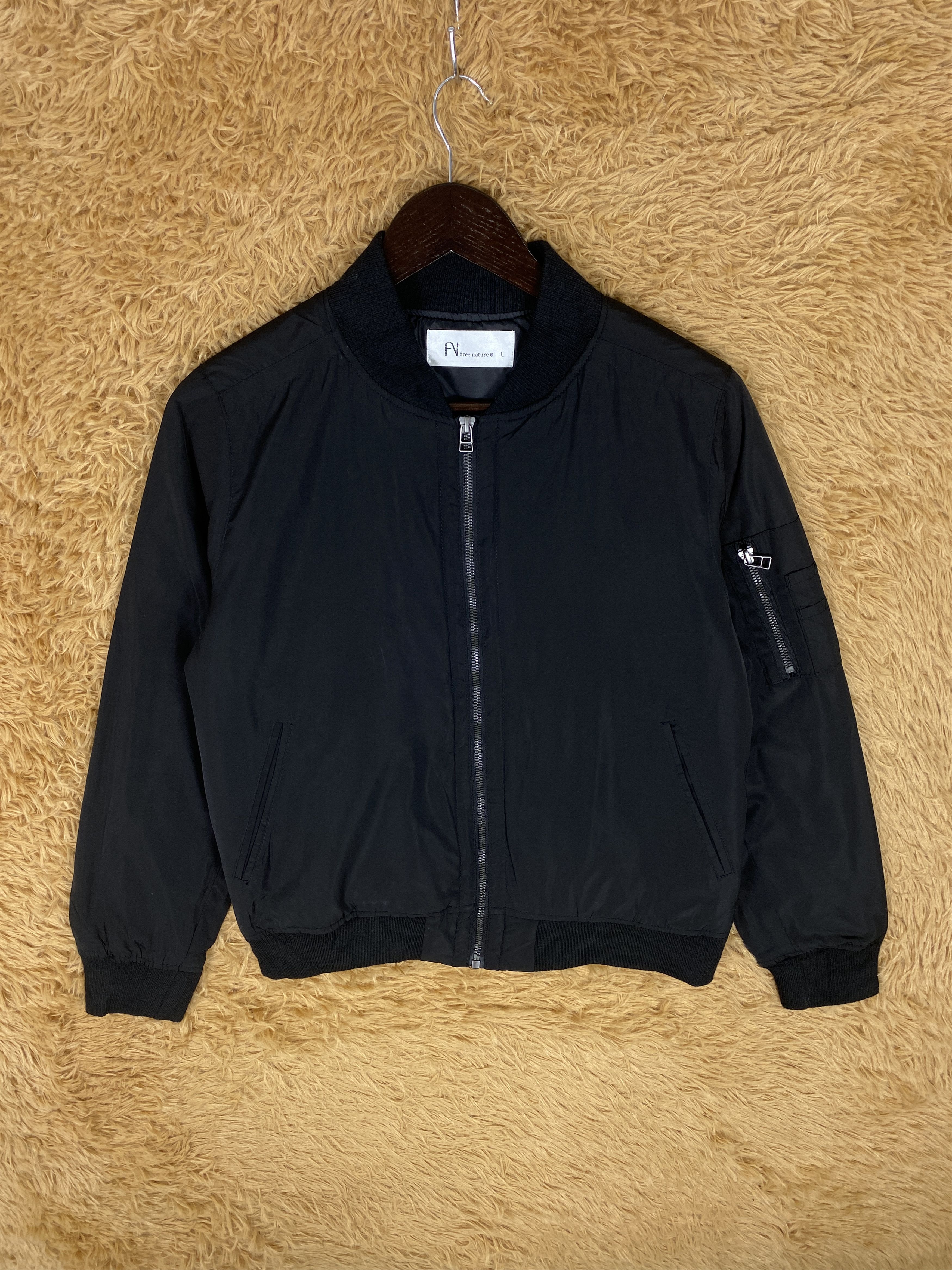image of Bomber Jacket x Free Nature Vintage Free Natures Bombers Jacket in Black, Men's (Size Medium)