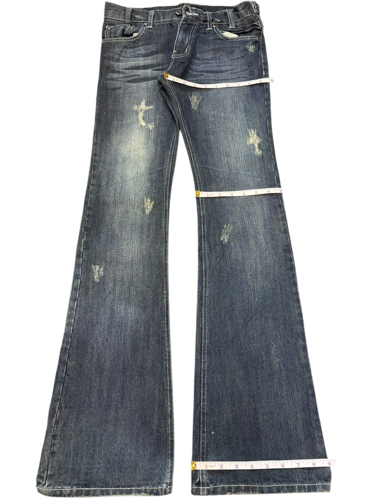 Hysteric Glamour Vintage Japanese Brand Buckle Back Low Rise Flare Jeans Size 28" / US 6 / IT 42 - 8 Thumbnail