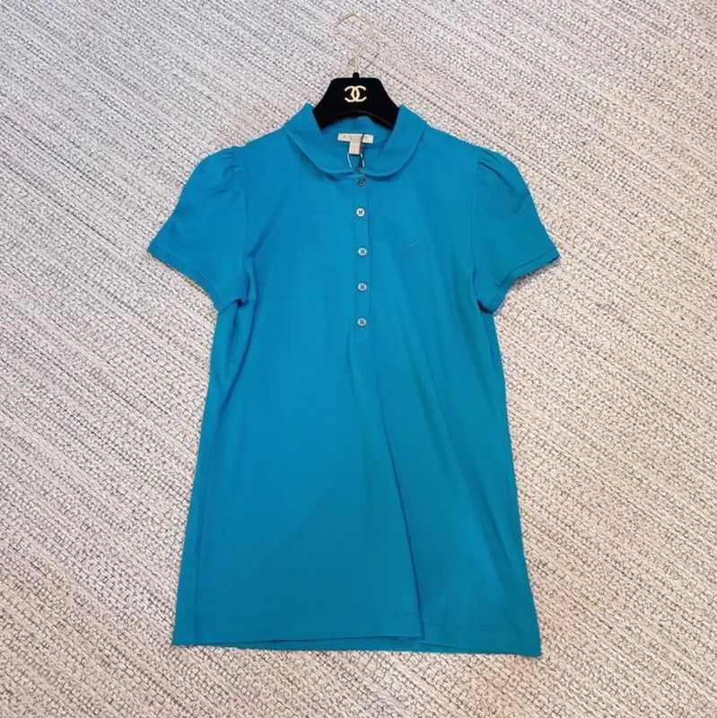 Burberry Burberry Summer Blue Cotton Polo Shirt Size L / US 10 / IT 46 - 1 Thumbnail