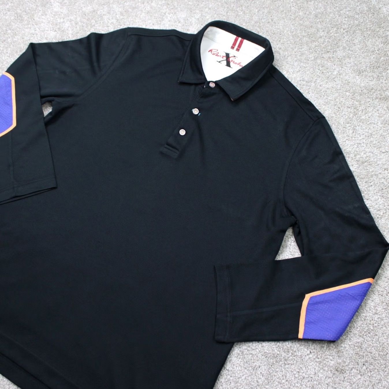 Robert Graham Robert Graham Polo Shirt Mens Large Black/Purple Long Sleeve Size US L / EU 52-54 / 3 - 2 Thumbnail