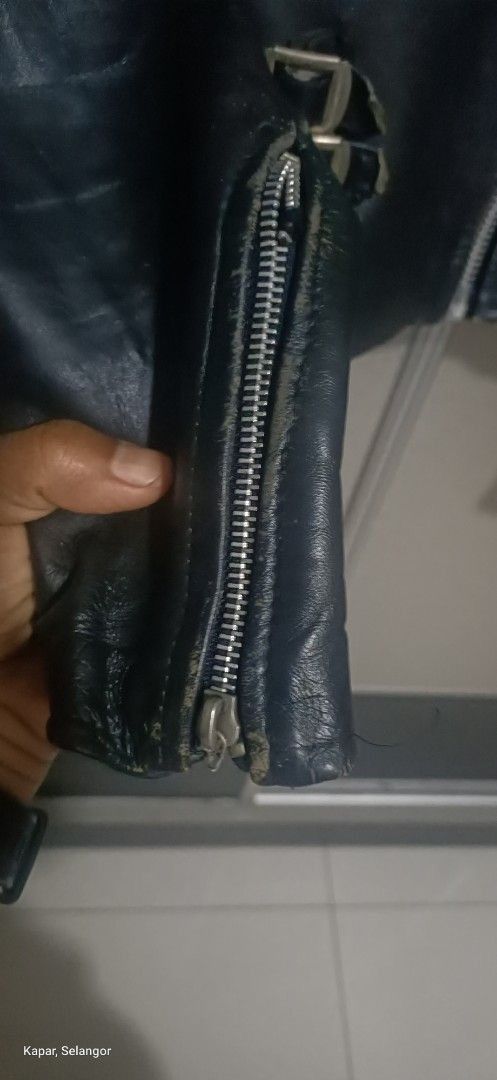 Genuine Leather × Vintage Punk biker double collar leather jacket Size US M / EU 48-50 / 2 - 3 Thumbnail