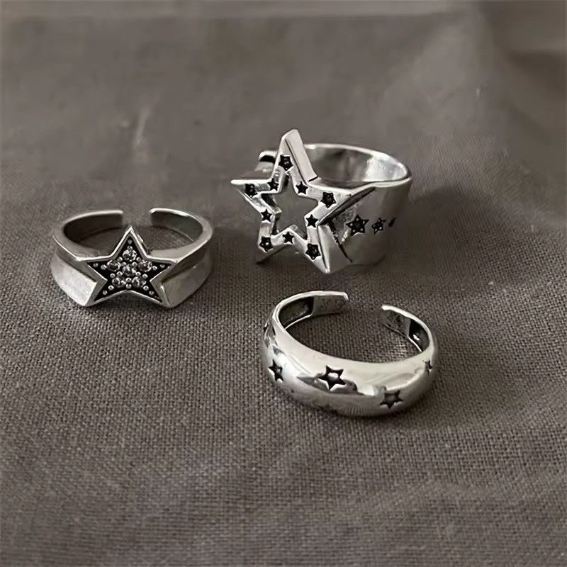 Handmade Fashion Star Ring For Men Adjustable Finger Ring Size ONE SIZE - 2 Thumbnail