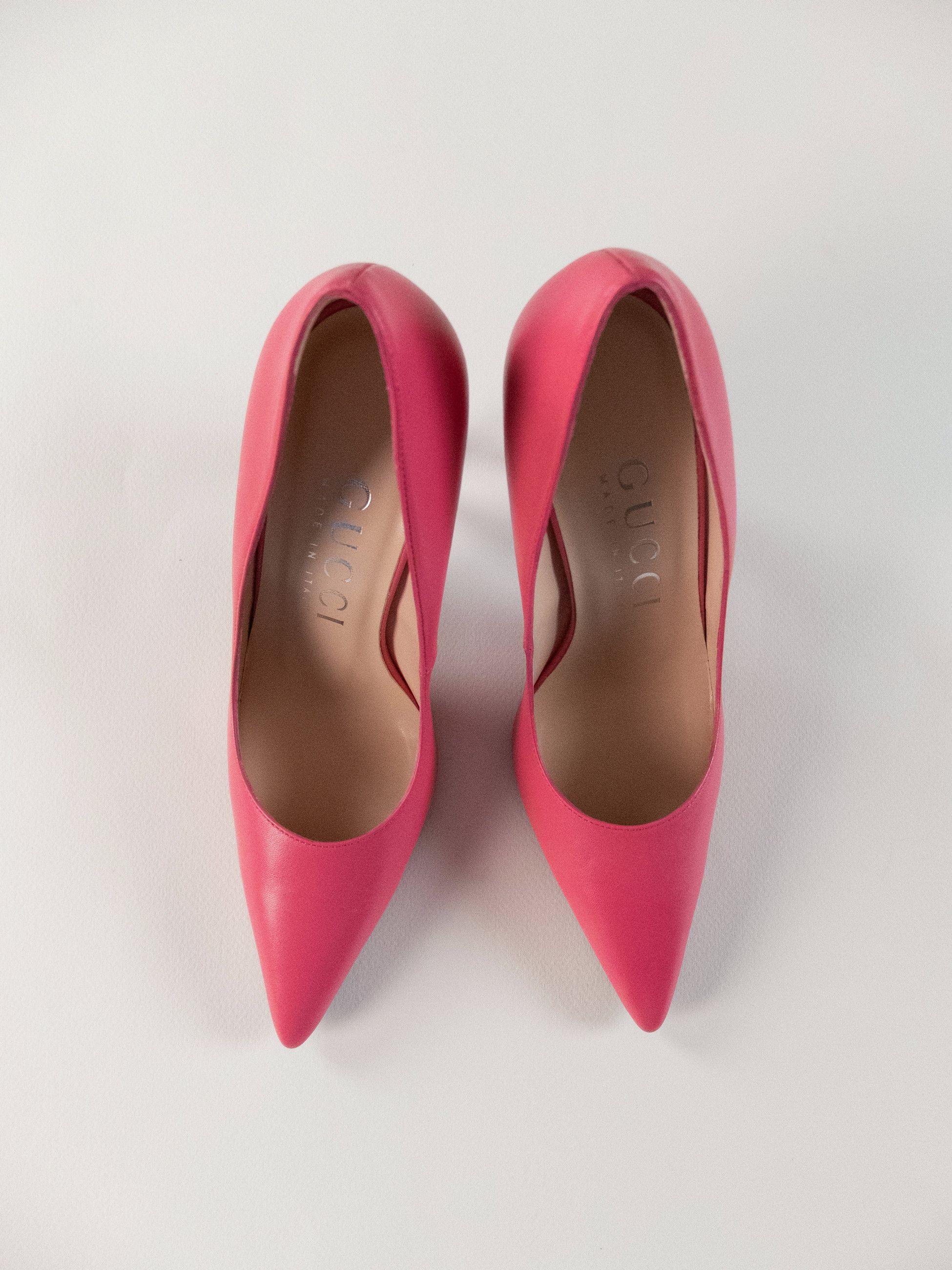 Gucci GUCCI Malaga rhodamine pink leather high heel pumps 38 Size US 8 / IT 38 - 2 Thumbnail