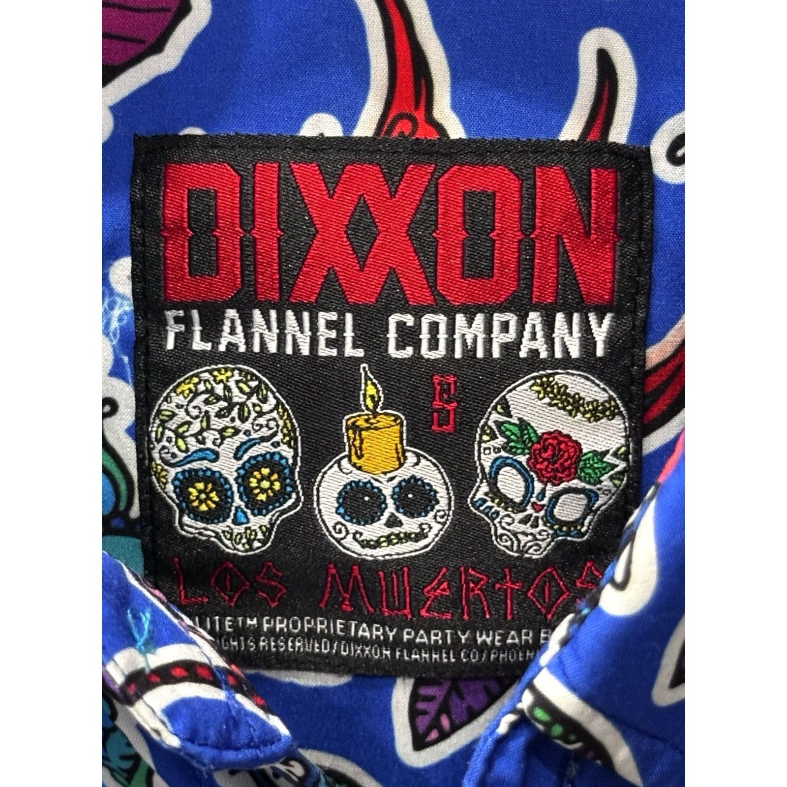 Vintage Dixxon Flanel Los Muertos Skull SHORT SLEEVE BUTTON UP SHIRT Small s Size US S / EU 44-46 / 1 - 6 Thumbnail