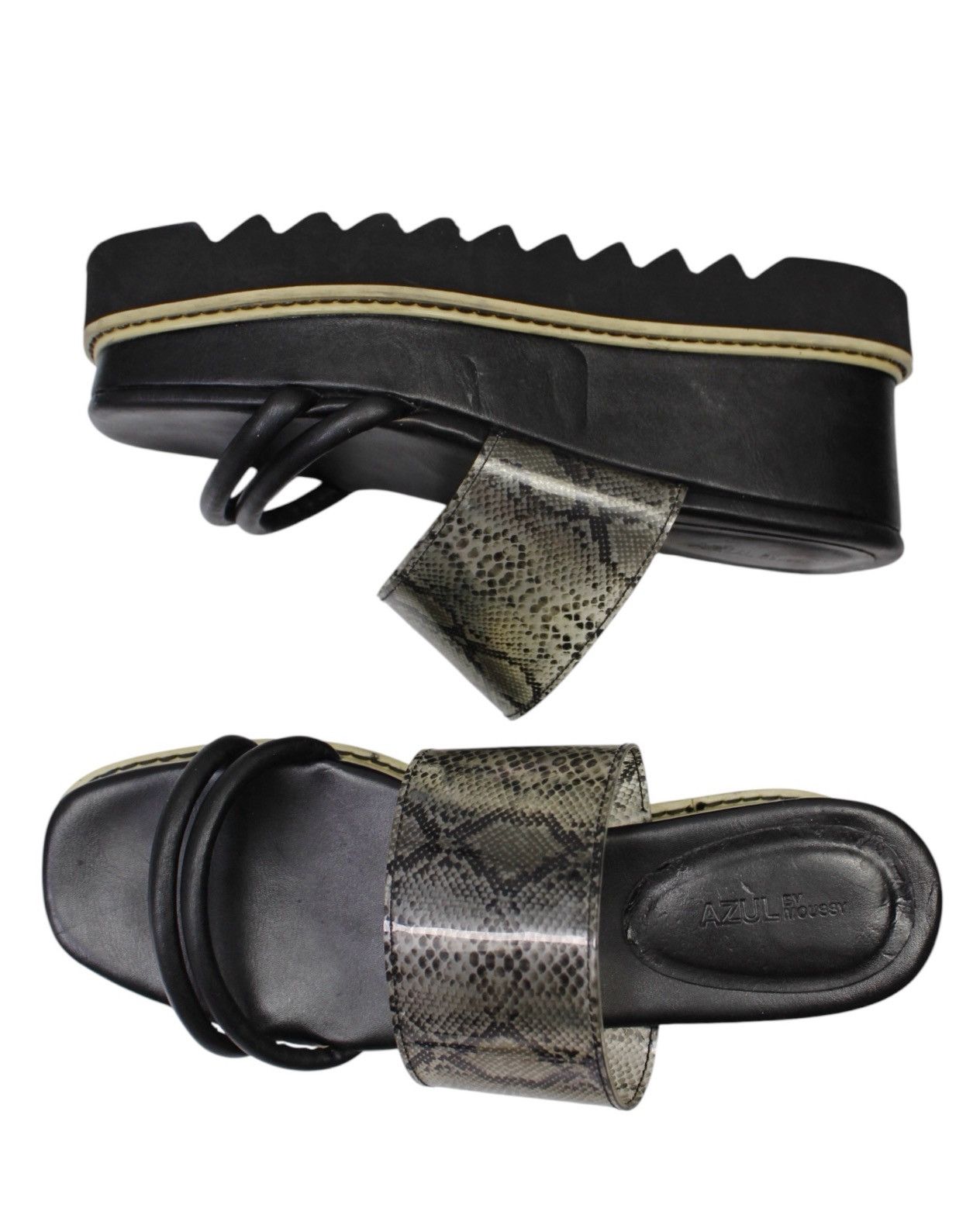 Vintage 2022 AZUL BY MOUSSY SHARK SOLE DORM HEEL SANDALS Size US 9 / IT 39 - 8 Thumbnail