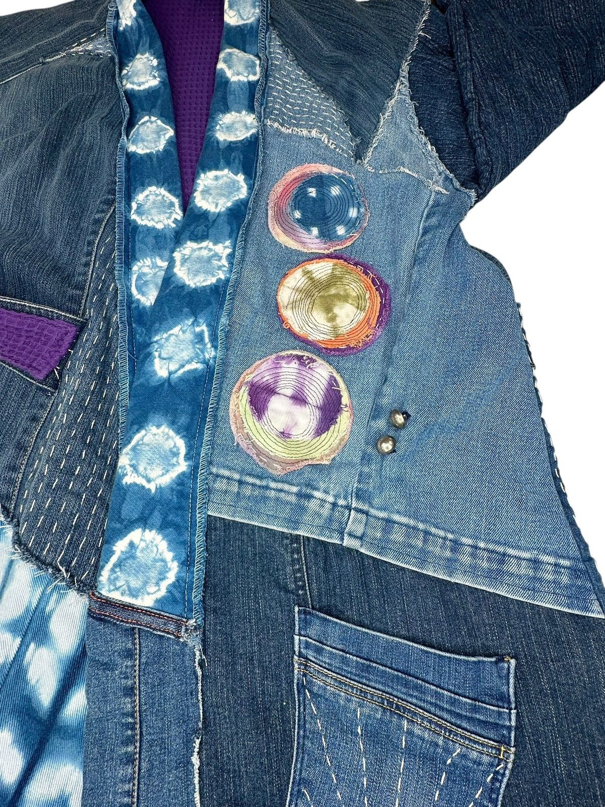 Handmade Handmade Unique Patchwork Denim Kimono Jacket Women’s Medium Size M / US 6-8 / IT 42-44 - 9 Thumbnail