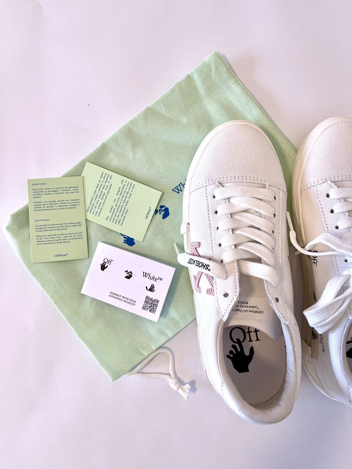 Off-White OFF-WHITE Vulc Low Eco Canvas White Pink FW21 Size US 10 / IT 40 - 7 Thumbnail