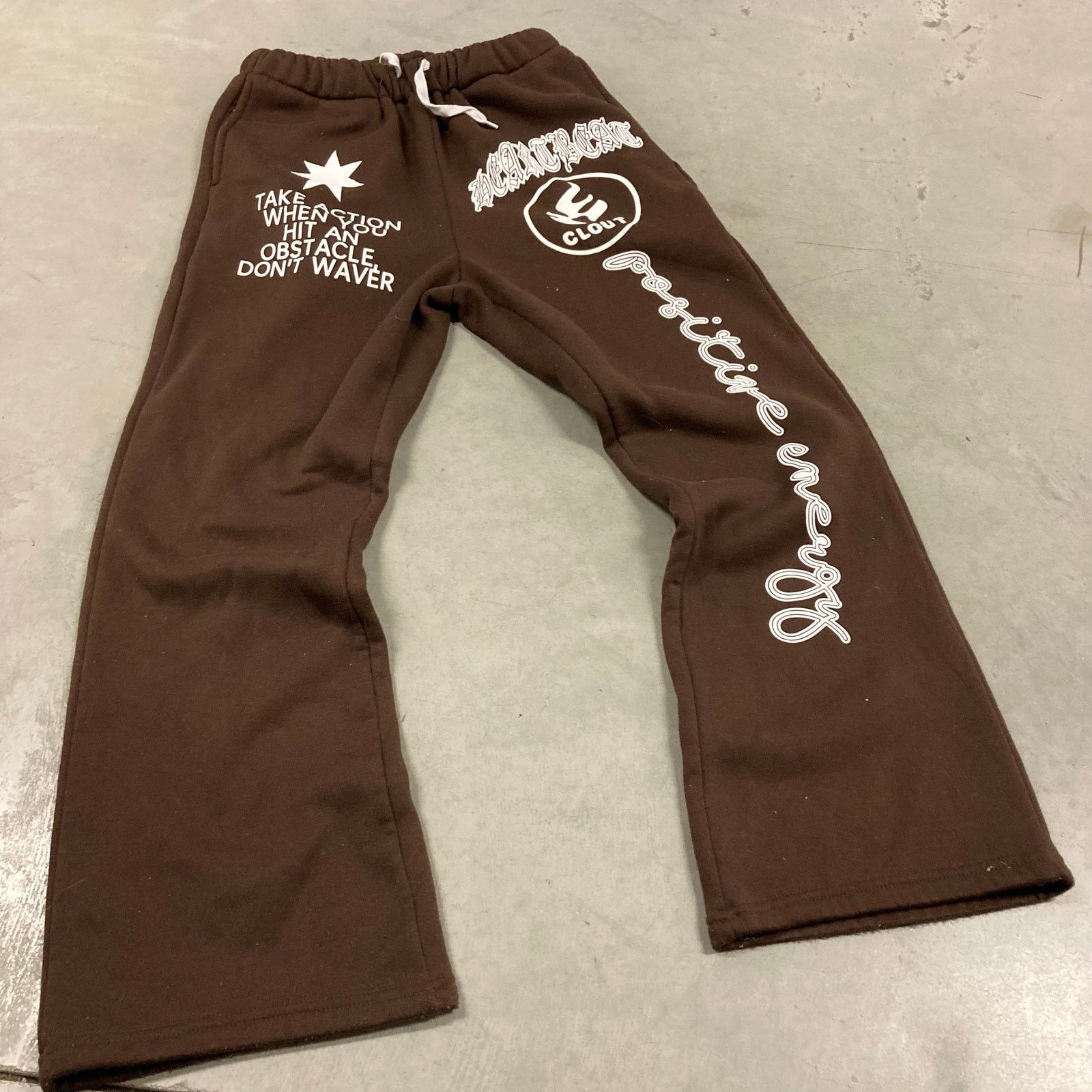 Vintage Brown graphic Flared Sweatpants 27x28 Size US 27 - 1 Thumbnail