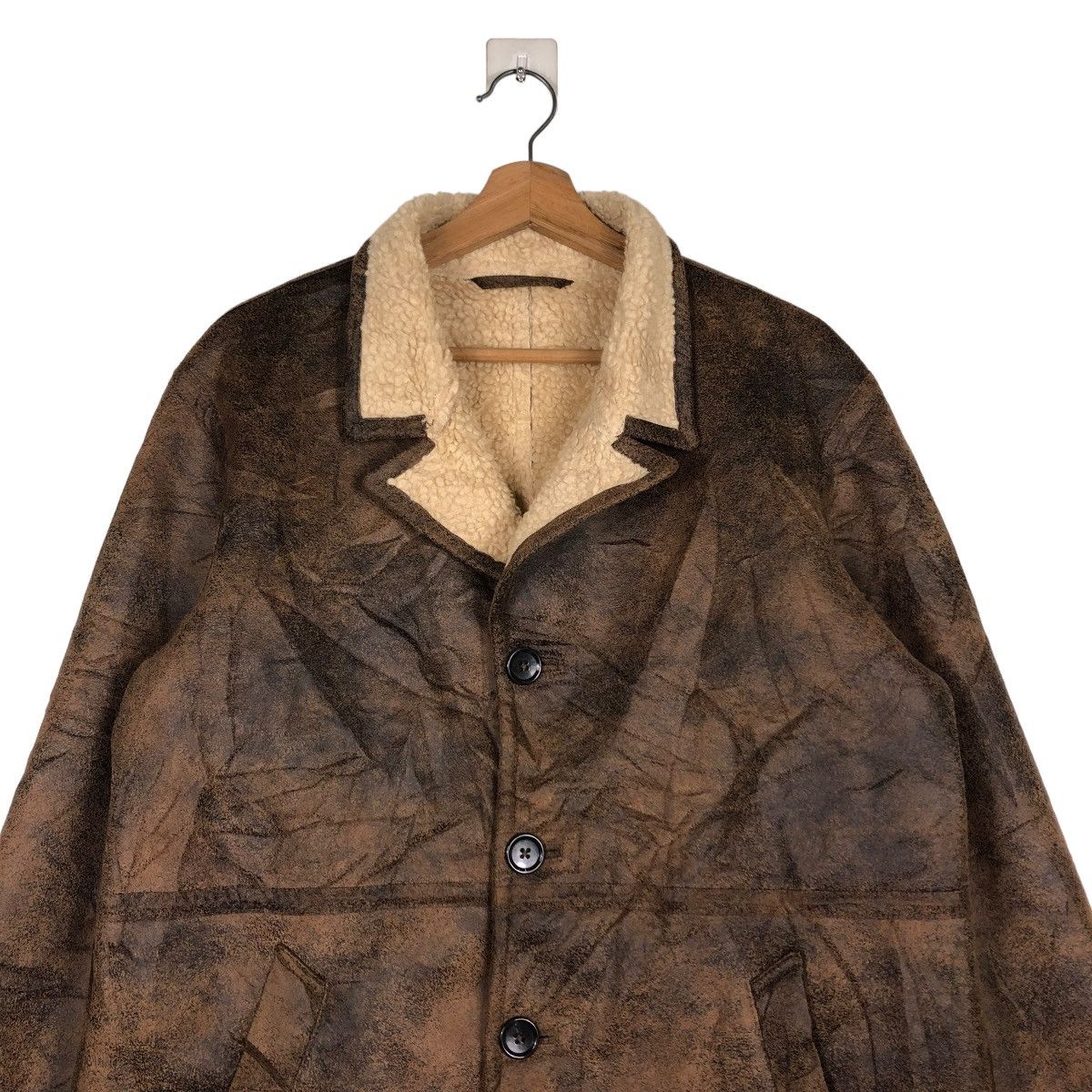 Japanese Brand 🔥VINTAGE BIKER JACKET SHEARLING BLANKET GU ISSEY MIYAKE Size US L / EU 52-54 / 3 - 5 Thumbnail