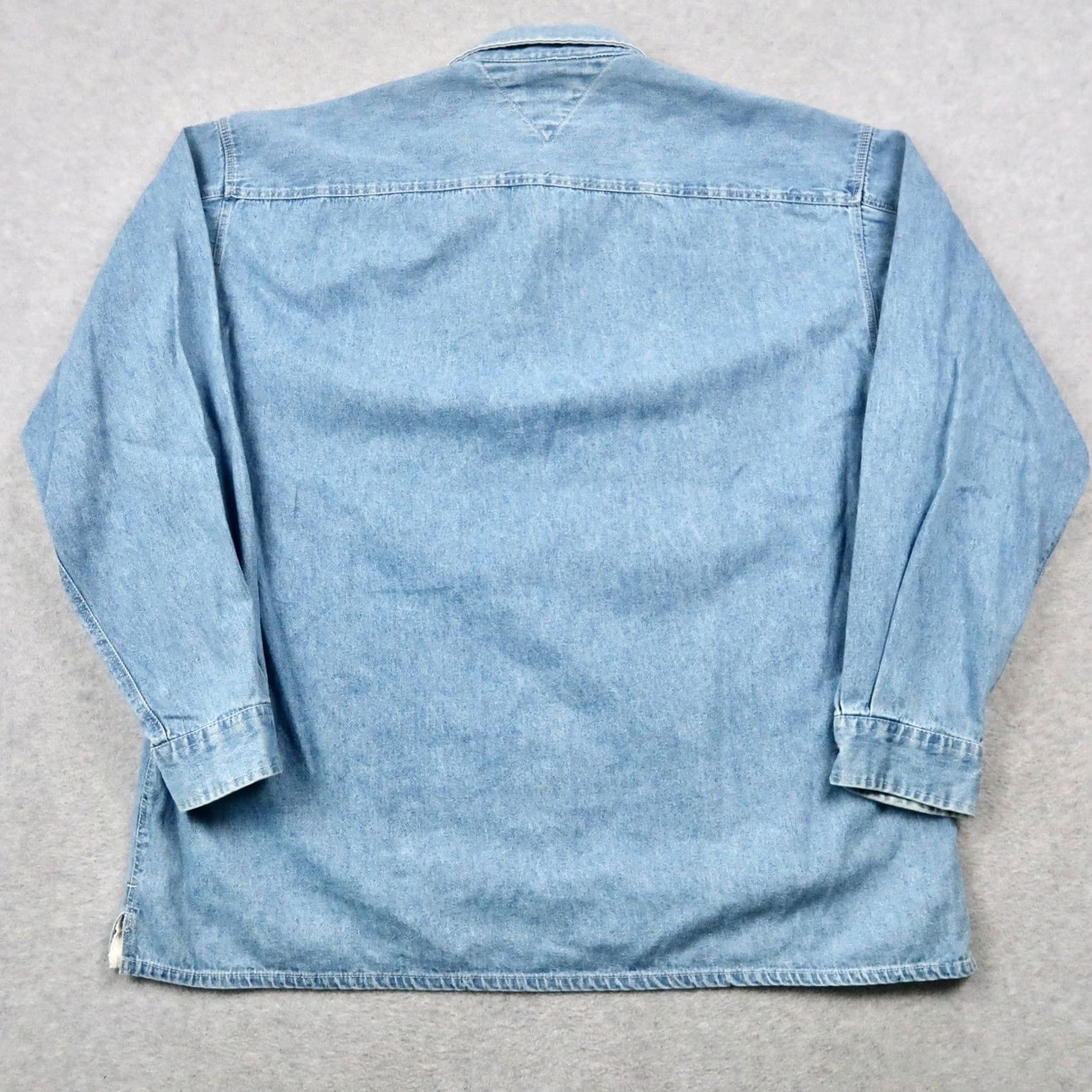Tommy Hilfiger VINTAGE Tommy Hilfiger Shirt Mens XL Blue 90s Quarter Zip Pullover Denim Size US XL / EU 56 / 4 - 2 Thumbnail