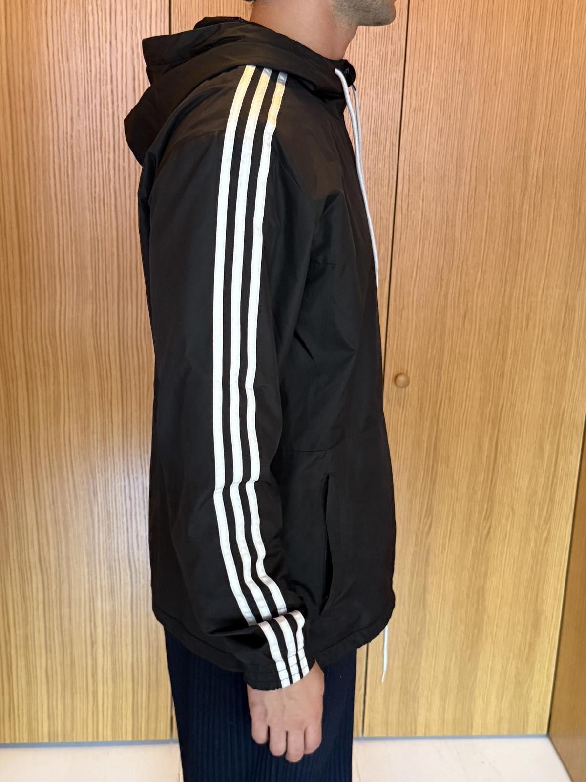 Adidas Adidas Men's Black Windbreaker Jacket with Hood Size US M / EU 48-50 / 2 - 3 Thumbnail