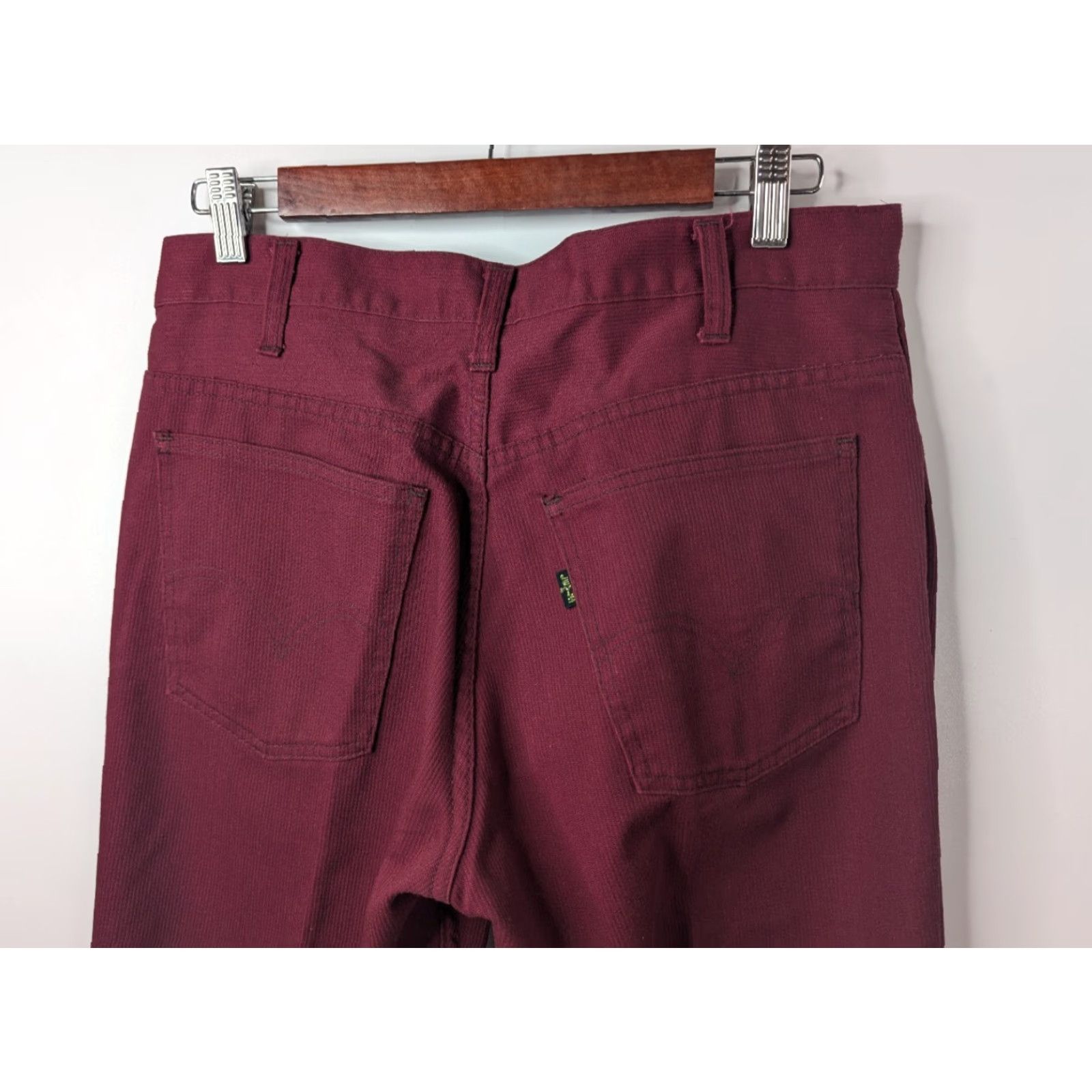 Levi's VINTAGE Levi's 517 Big E Sta Prest Talon Zip Maroon Red Pants 32x28 Size US 32 / EU 48 - 7 Thumbnail