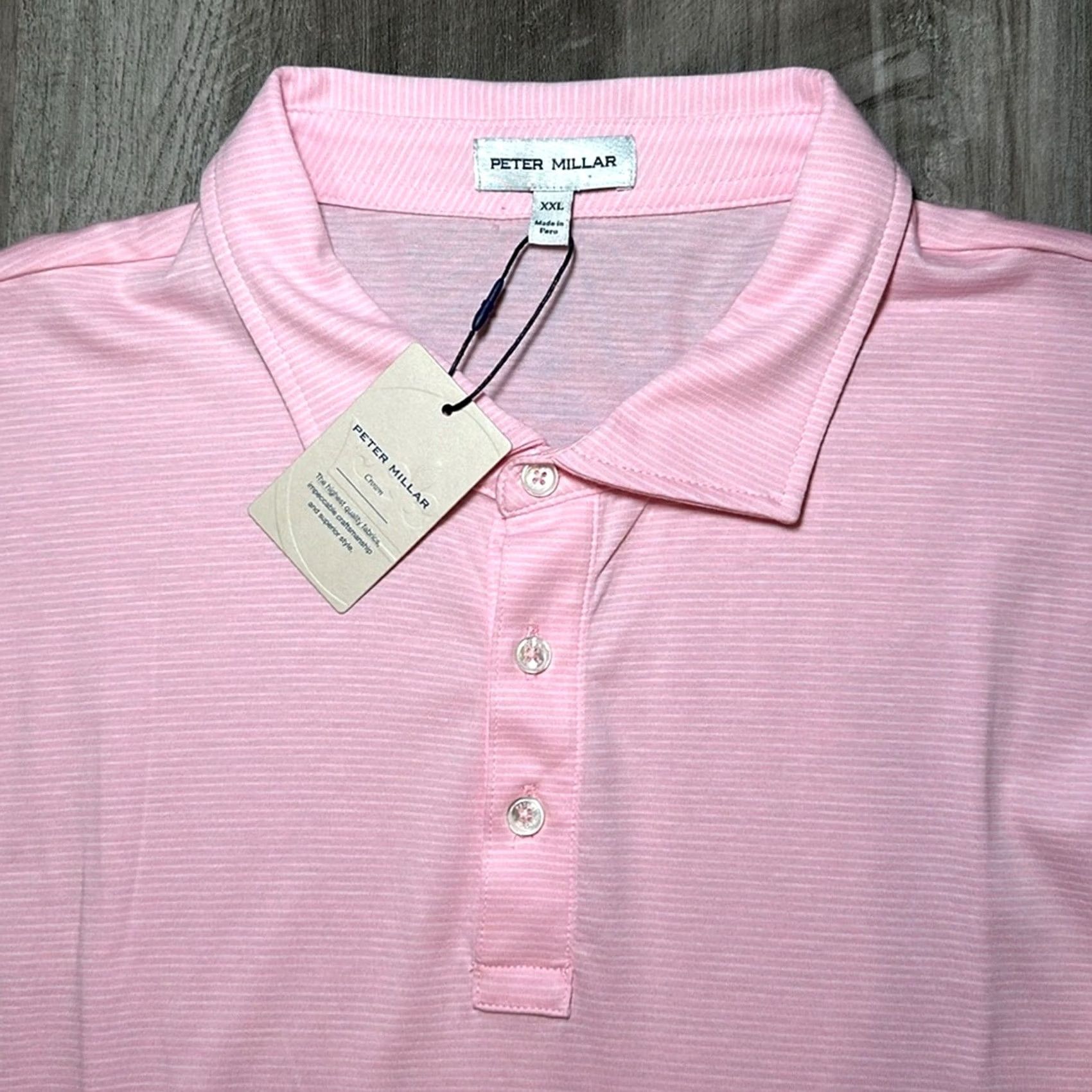 Peter Millar Peter Millar Crown Pilot Mill Haynes Stripe Polo 2XL Men Pink White Stripes Polo Men 2XL Regular NWT Size US XXL / EU 58 / 5 - 5 Thumbnail