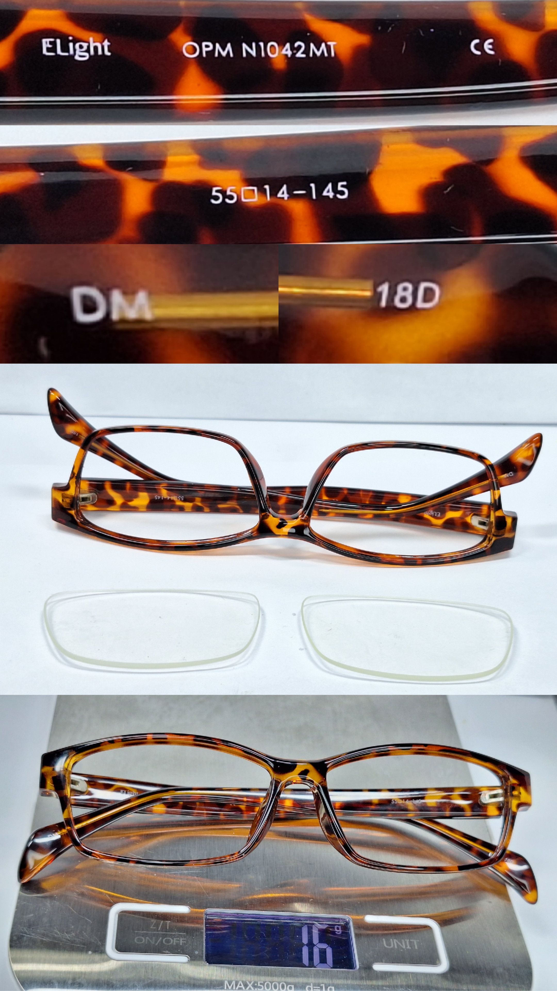 Vintage ELight OPM N1042MT Tortoise Square Glasses Frame Japan mint Size ONE SIZE - 6 Thumbnail