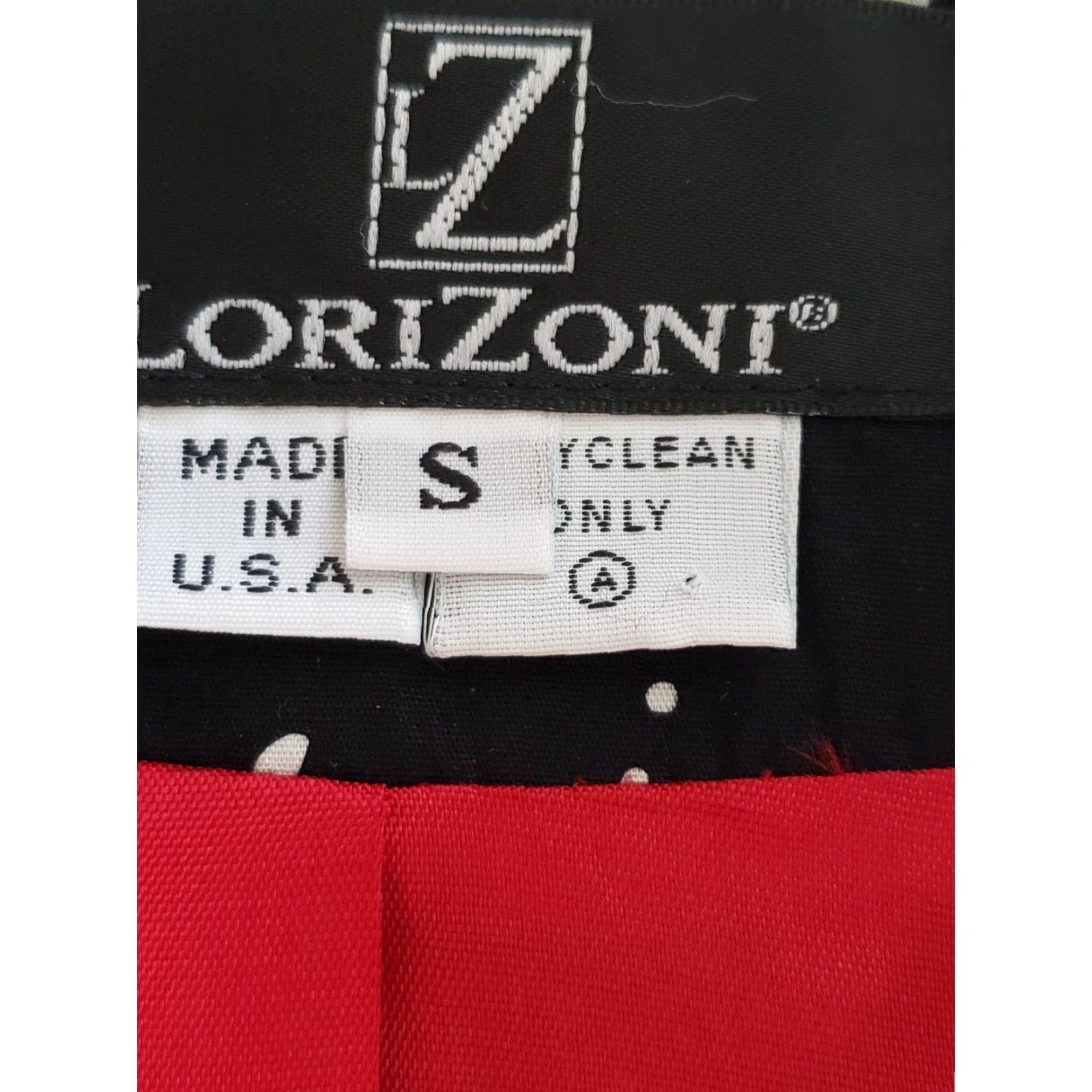 Vintage LoriZoni Jacket Small Black White Red Stud Shoulder Pad Collared Zip Front Women Jacket Size S / US 4 / IT 40 - 3 Thumbnail