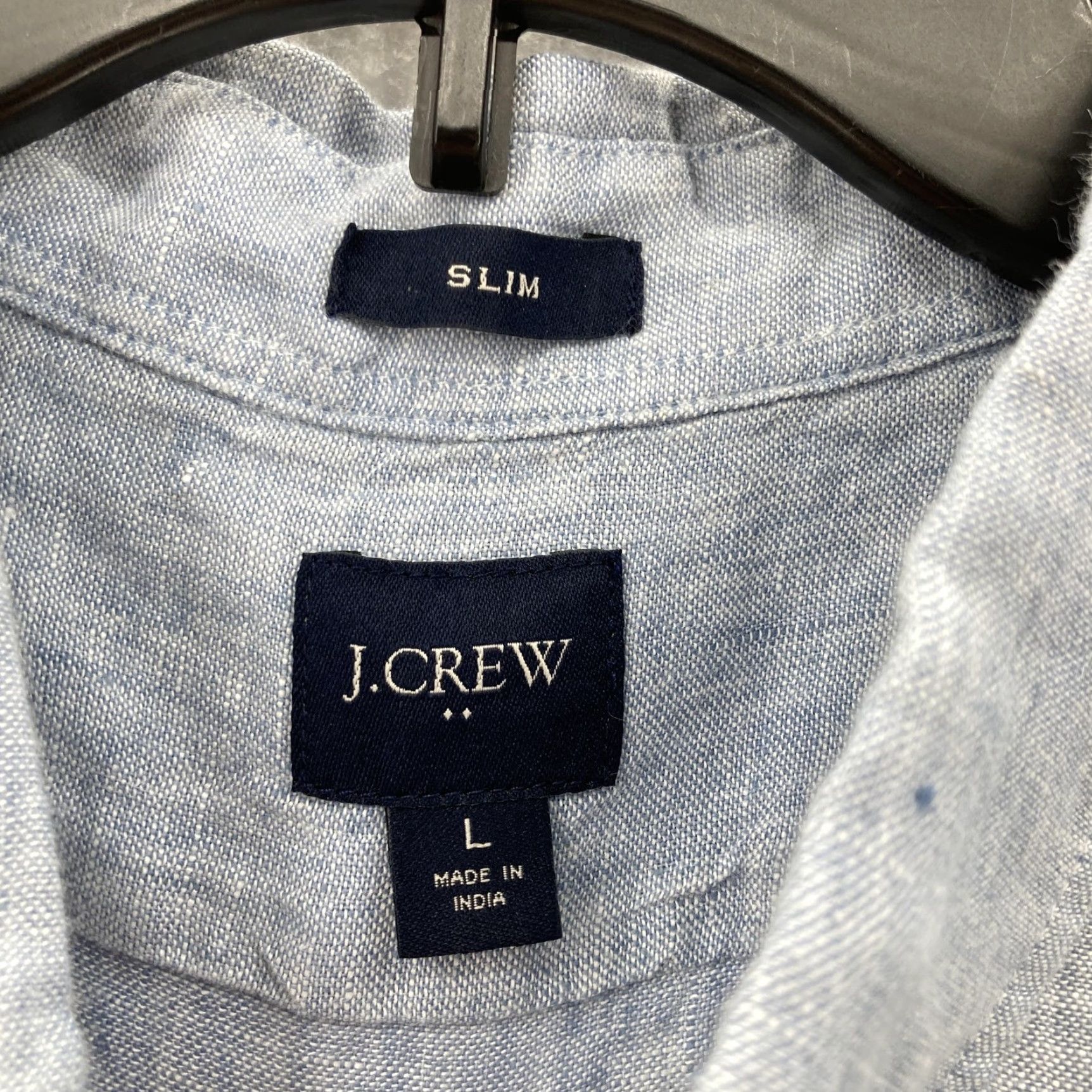 J.Crew J.CREW Shirt Mens Large Blue Linen Chambray Short Sleeve Slim Preppy Nautical Mens Size US L / EU 52-54 / 3 - 4 Thumbnail
