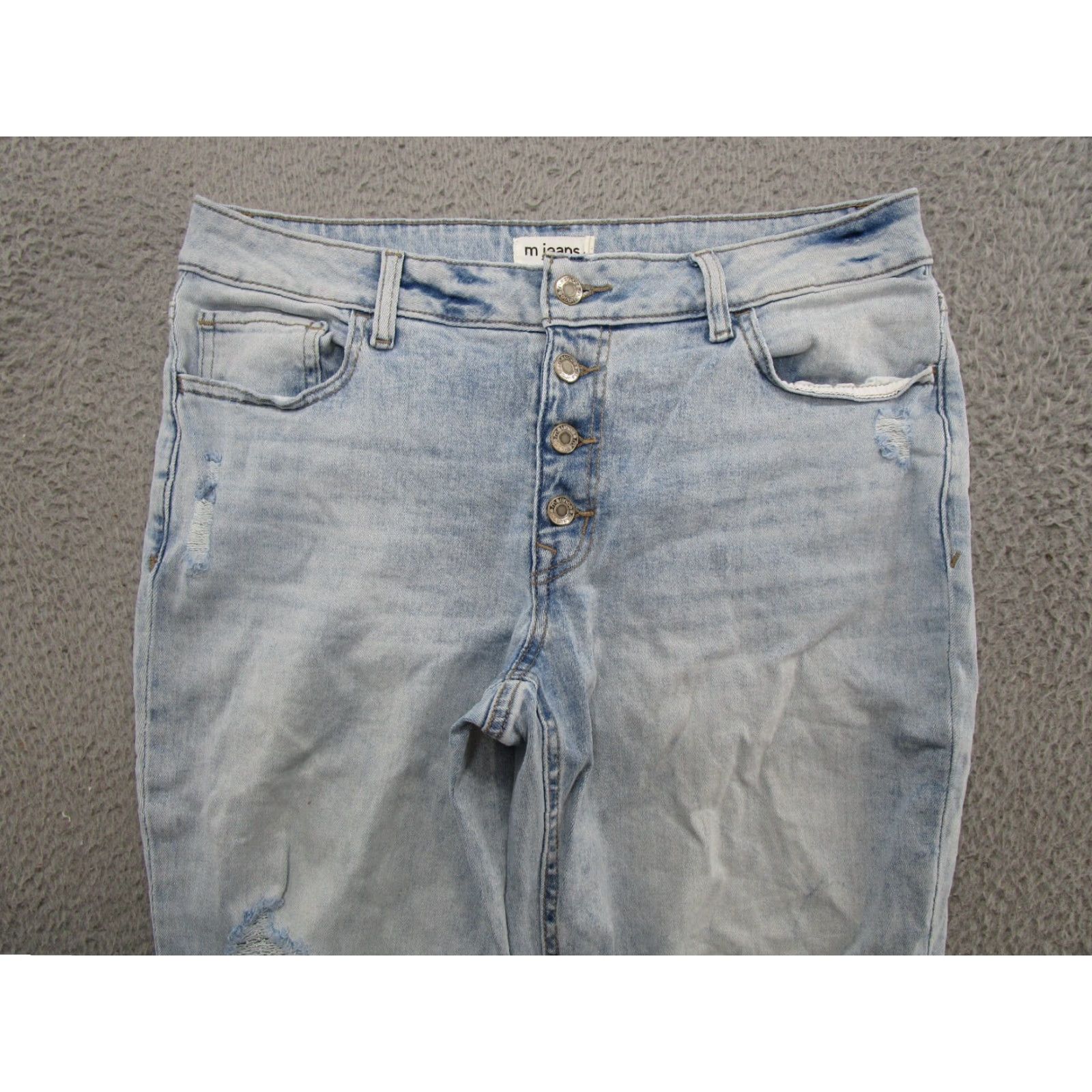 Vintage Maurices M Jeans Button Fly Light Wash Slim Straight Ankle Mid Rise 14 Short Womens Blue Jeans Size 36" / US 14 / IT 50 - 2 Thumbnail