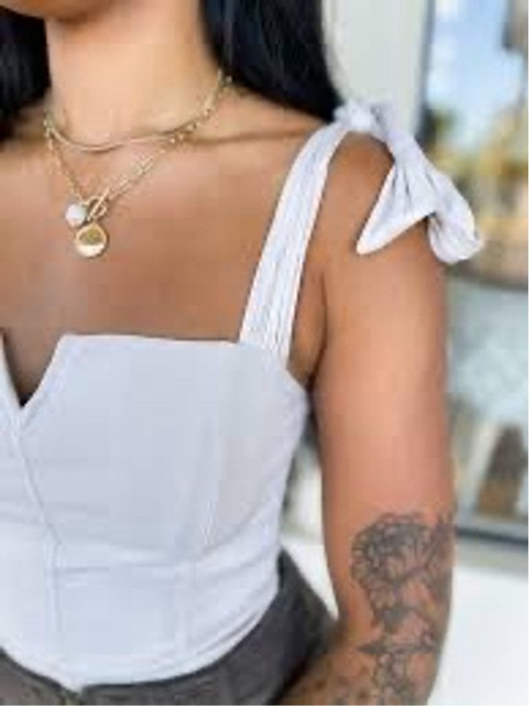 Free People Intimately Free People White Corset Tie-Strap Bodysuit Small Size S / US 4 / IT 40 - 3 Thumbnail