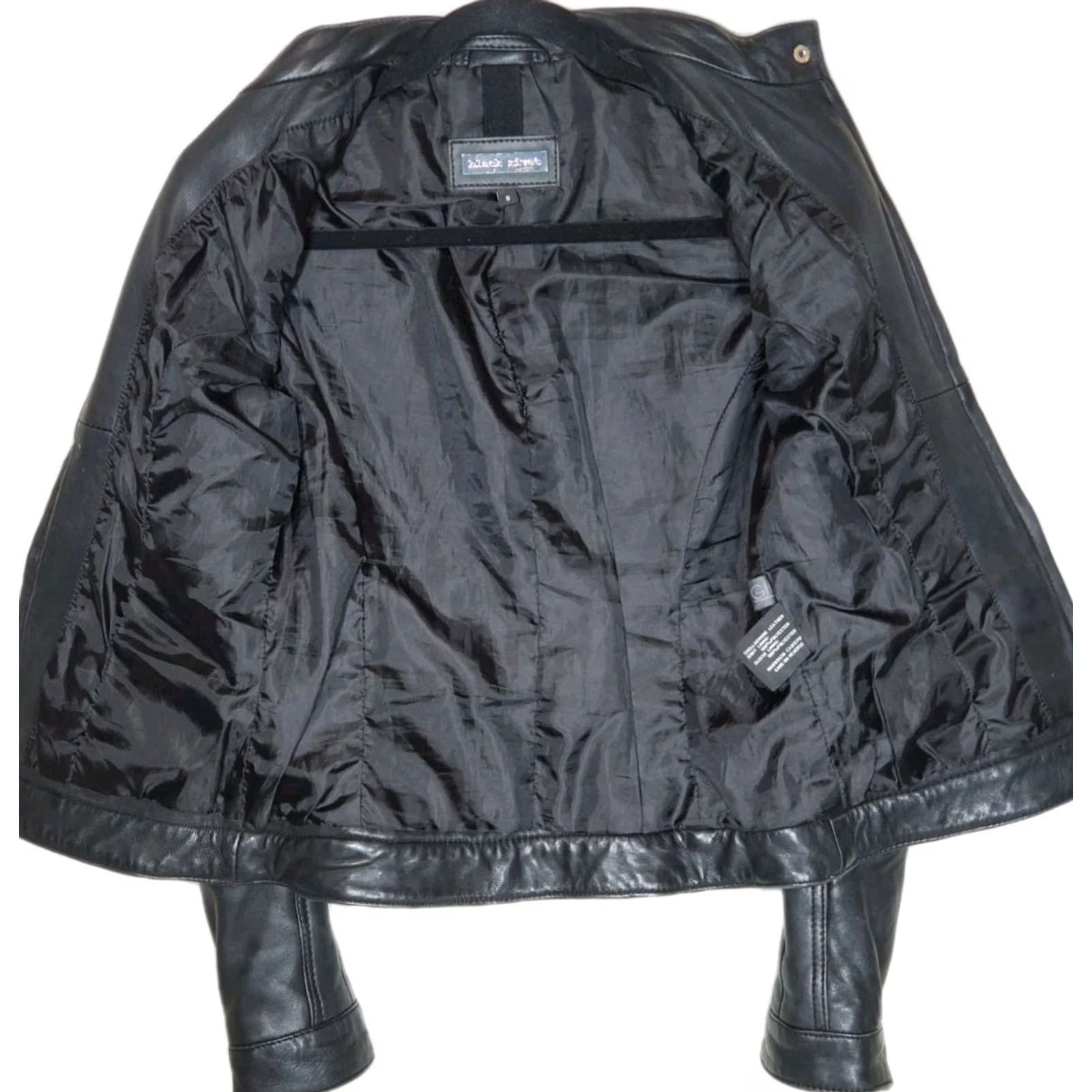 Vintage Black River Genuine Leather Cafe Motorcycle Moto Style Jacket Black Women's S Jacket Size S / US 4 / IT 40 - 7 Thumbnail