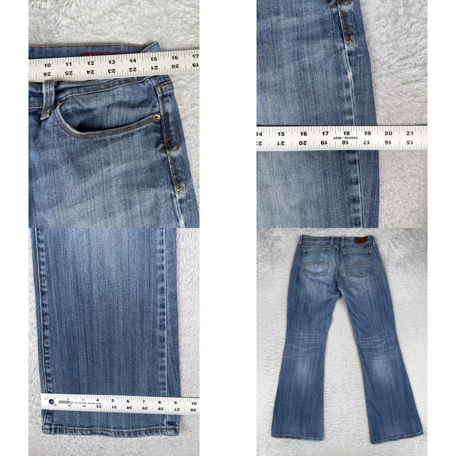 Lucky Brand Lucky Brand Sofia Boot Jeans Womens 12 Regular Bootcut Denim Medium Wash 31in Inseam Blue Embroidered Pockets Stretch 5-Pocket Size 34" / US 12 / IT 48 - 9 Thumbnail