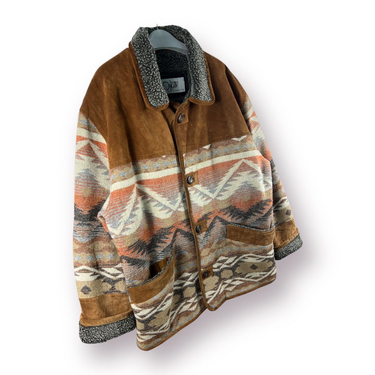 Other 🔥 Leather Part Itali navajo/native design Wool heavy Jacket Size US M / EU 48-50 / 2 - 3 Thumbnail