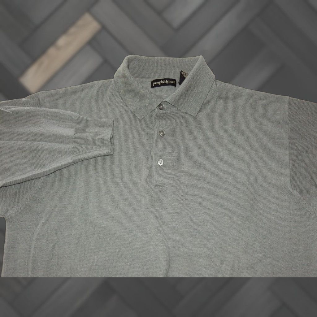 Joseph VINTAGE Joseph & Lyman Men's Wool Polo Sweater Size M Gray Pullover 2 Tiny Holes Size US M / EU 48-50 / 2 - 1 Thumbnail