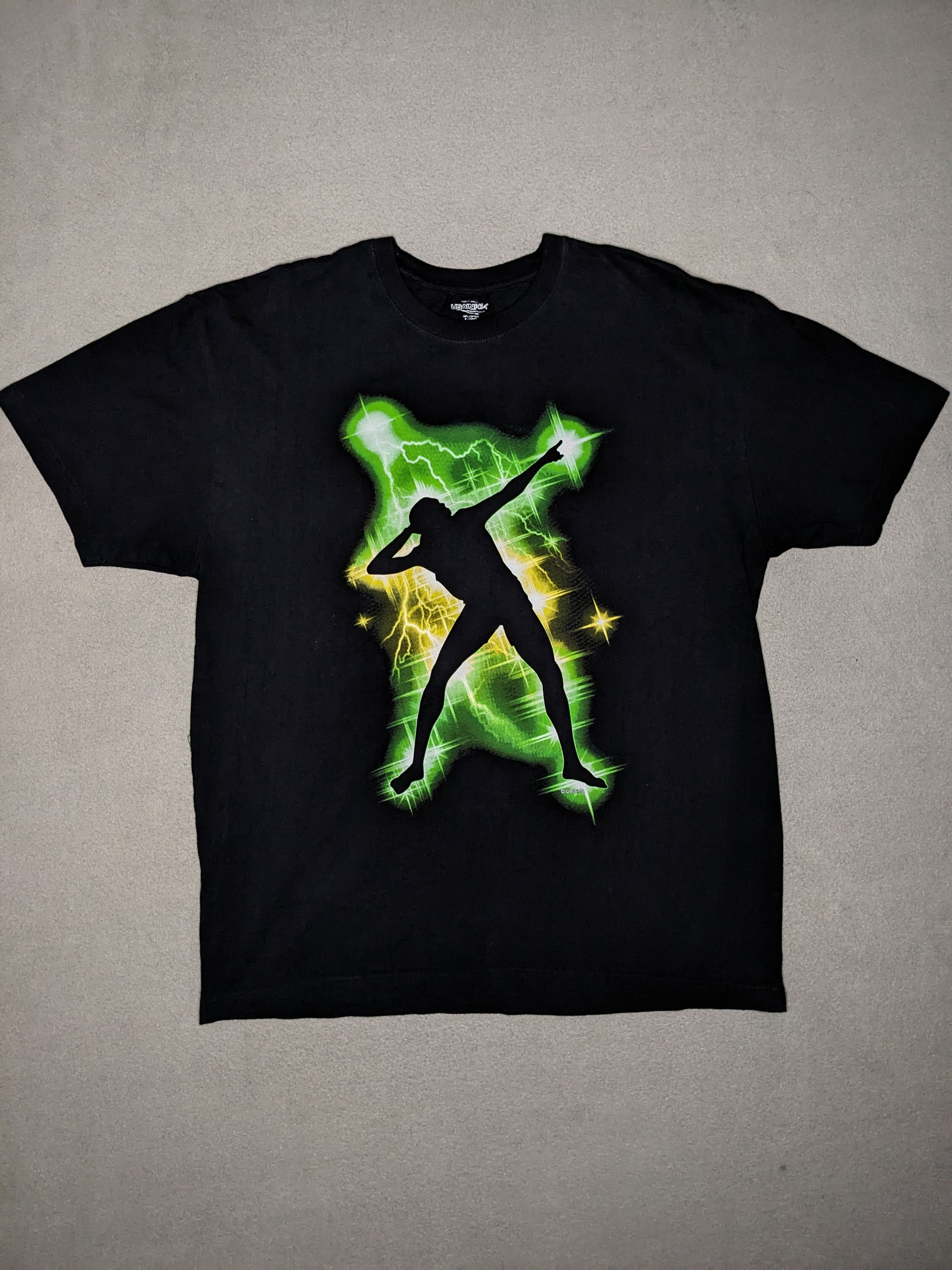 Rap Tees Usain Bolt Graphic T-Shirt XL Short Sleeve Running Olympics Size US XL / EU 56 / 4 - 1 Thumbnail
