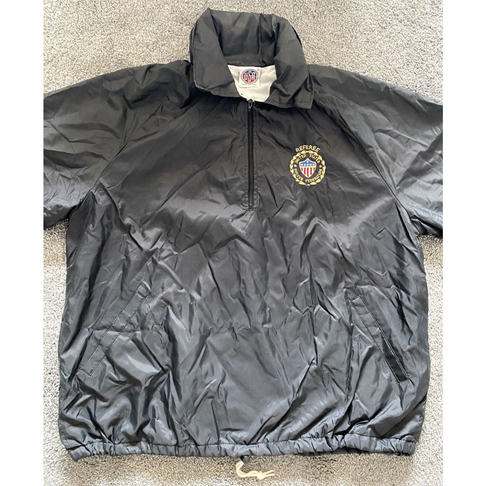 Vintage VINTAGE United States Soccer Federation Nylon Jacket XL Black United Sports Apparel Jacket Men XL Black Sports USA Windbreaker Pockets Size US XL / EU 56 / 4 - 5 Thumbnail