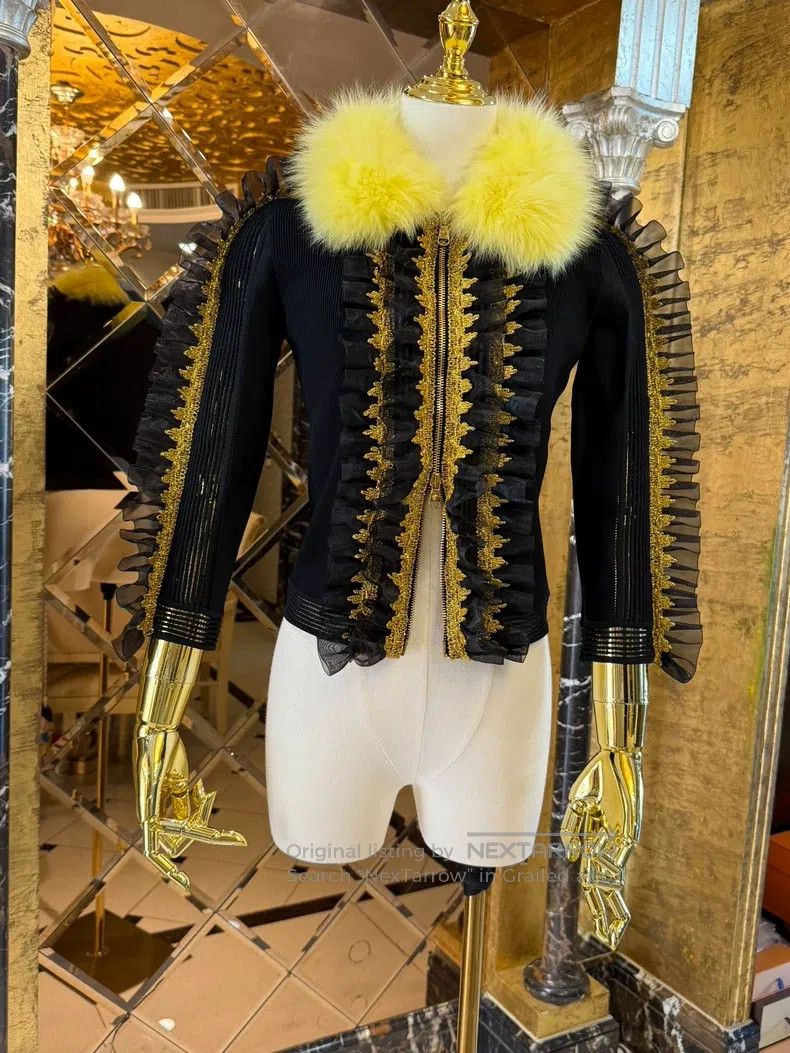 Versace Versace Black and gold luxury color scheme zip jacket Size M / US 6-8 / IT 42-44 - 7 Thumbnail