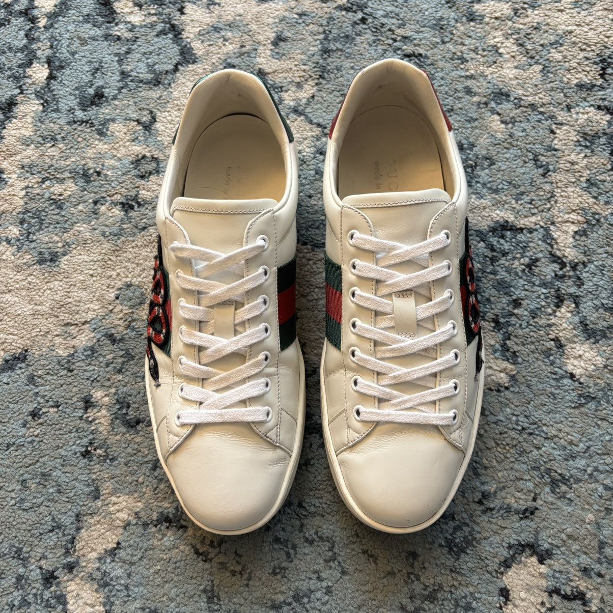 Gucci Gucci Ace Embroidered Leather Sneakers Size 8.5G Fits 10US Size US 10 / EU 43 - 2 Thumbnail