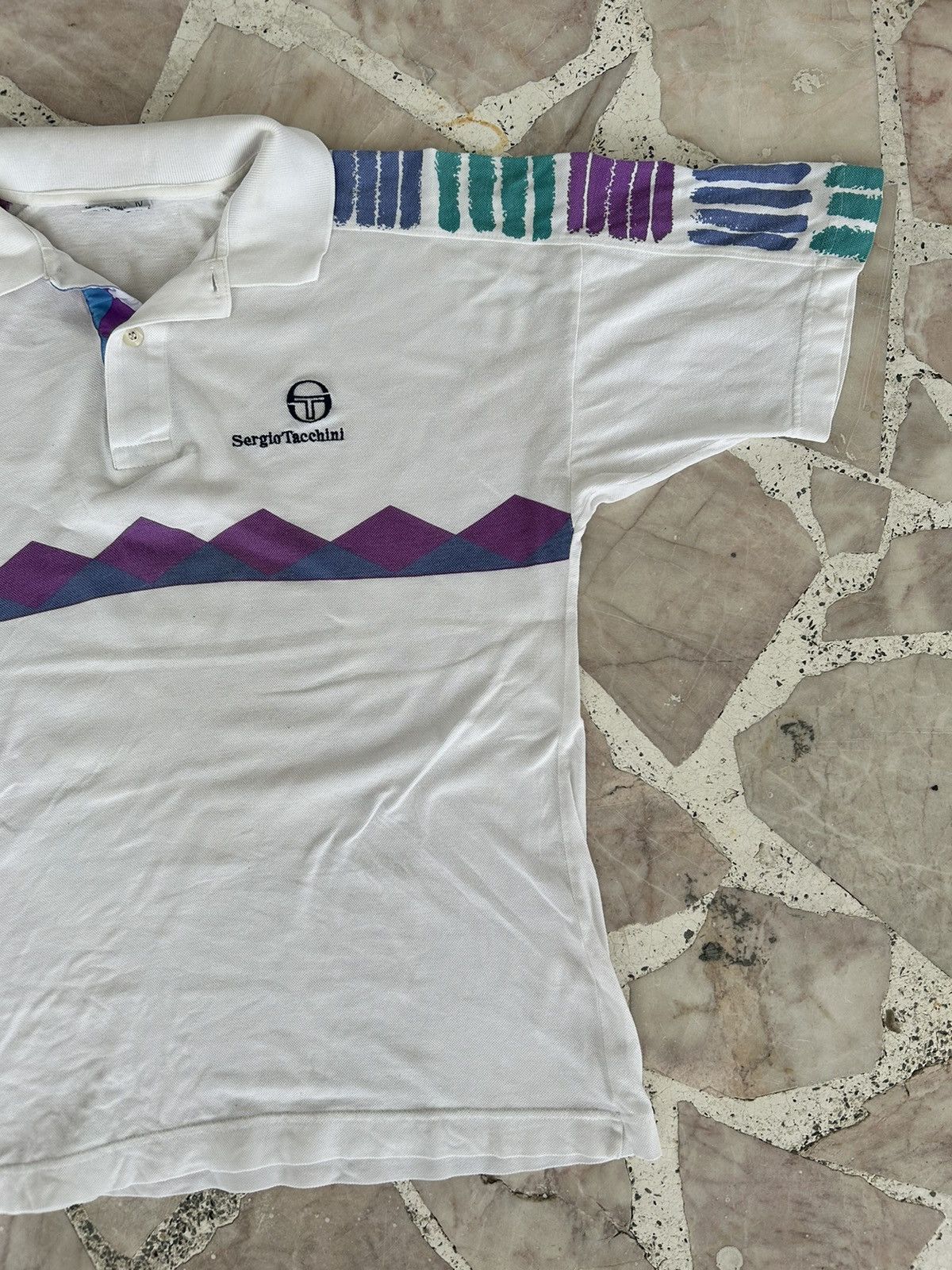 Sergio Tacchini Vintage sergio tacchinio White polo Tee Size US S / EU 44-46 / 1 - 5 Thumbnail