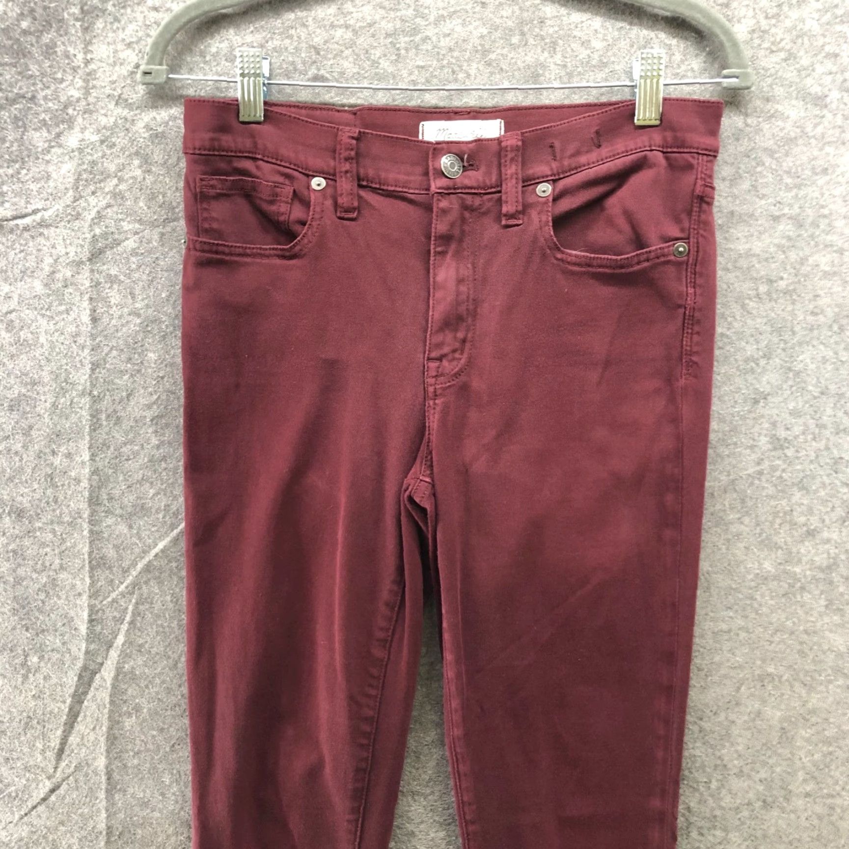 Madewell Madewell 9'' High Rise Skinny Chino Pants Womens 27 Burgundy 5 Pocket Pants Slim Clean Vintage: No (if allowed) Size 27" / US 4 / IT 40 - 3 Thumbnail