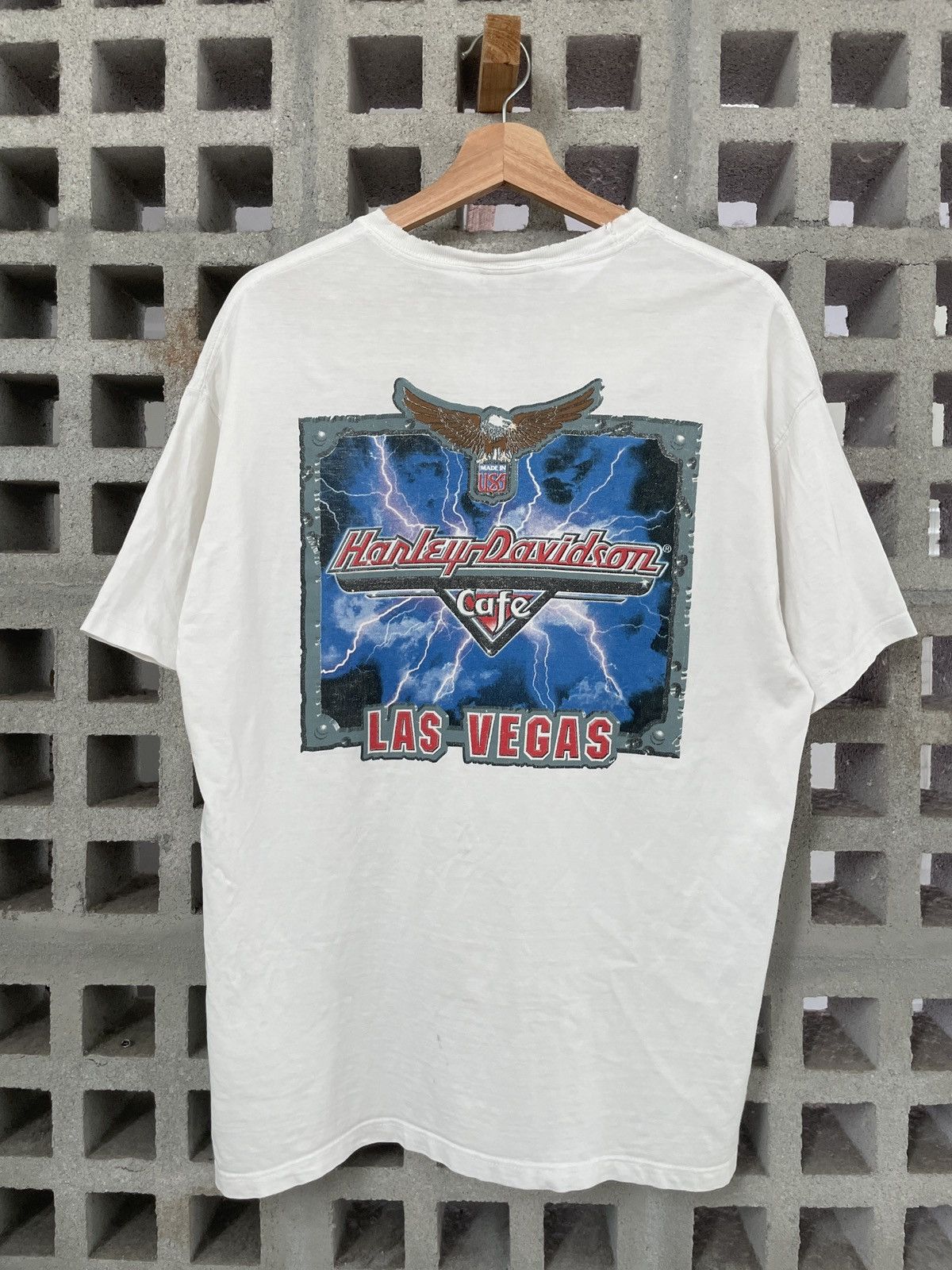 Harley Davidson × Vintage Vintage Harley Davidson Cafe T-Shirt Size US L / EU 52-54 / 3 - 3 Thumbnail