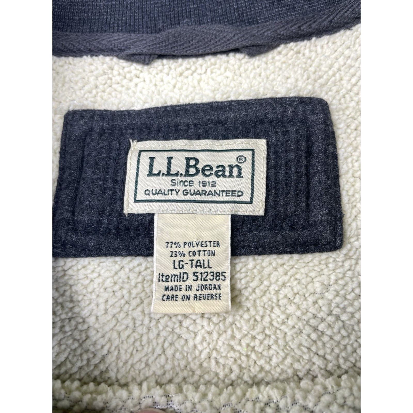 Vintage L.L. Bean Shirt Mens Katahdin Iron Works Bonded Waffle Fleece Crewneck Pullover LT Gray Blue Solid Knit-Wa... Size US L / EU 52-54 / 3 - 2 Thumbnail