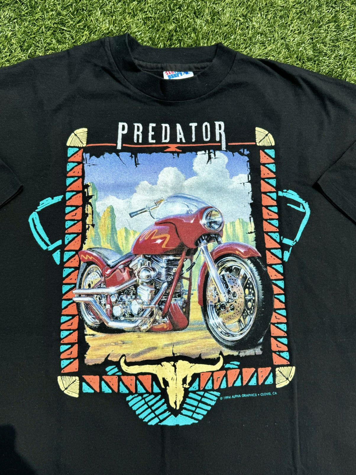 Harley Davidson × Vintage 1994 Predator Motorcycle Vintage 90’s Harley Biker T-Shirt Size US XL / EU 56 / 4 - 1 Thumbnail
