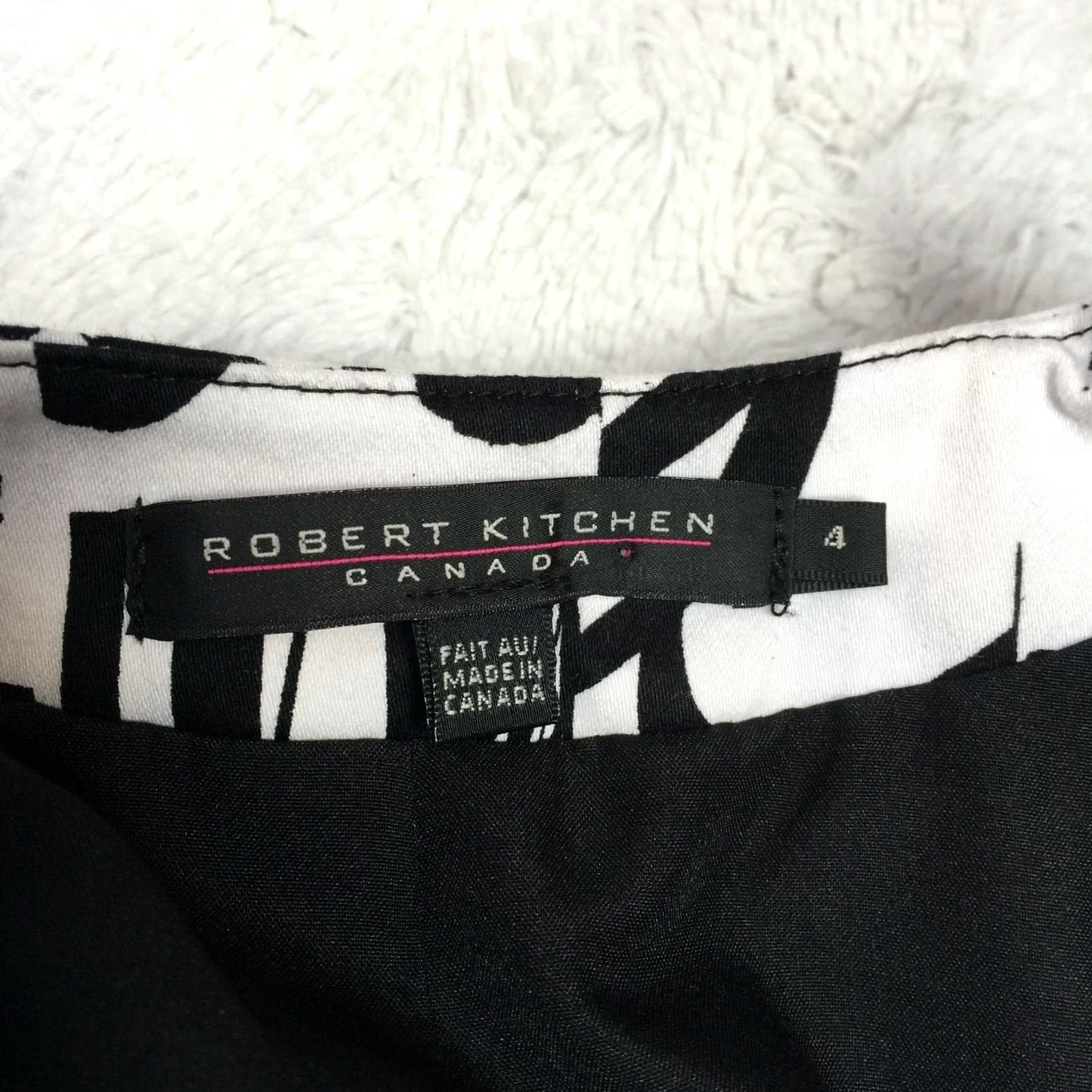 Vintage Robert Kitchen Canada Women's Sz 4 White Black Printed One-Button Blazer Jacket Casual Shirt/Blazer Size S / US 4 / IT 40 - 6 Thumbnail