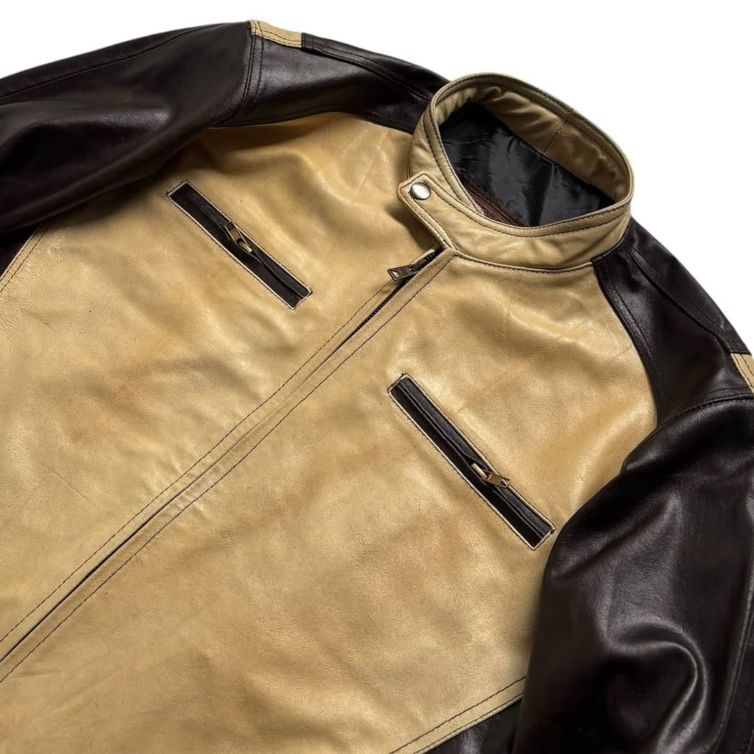 Genuine Leather × Vintage Vintage Biker Leather Jacket Size US M / EU 48-50 / 2 - 2 Thumbnail