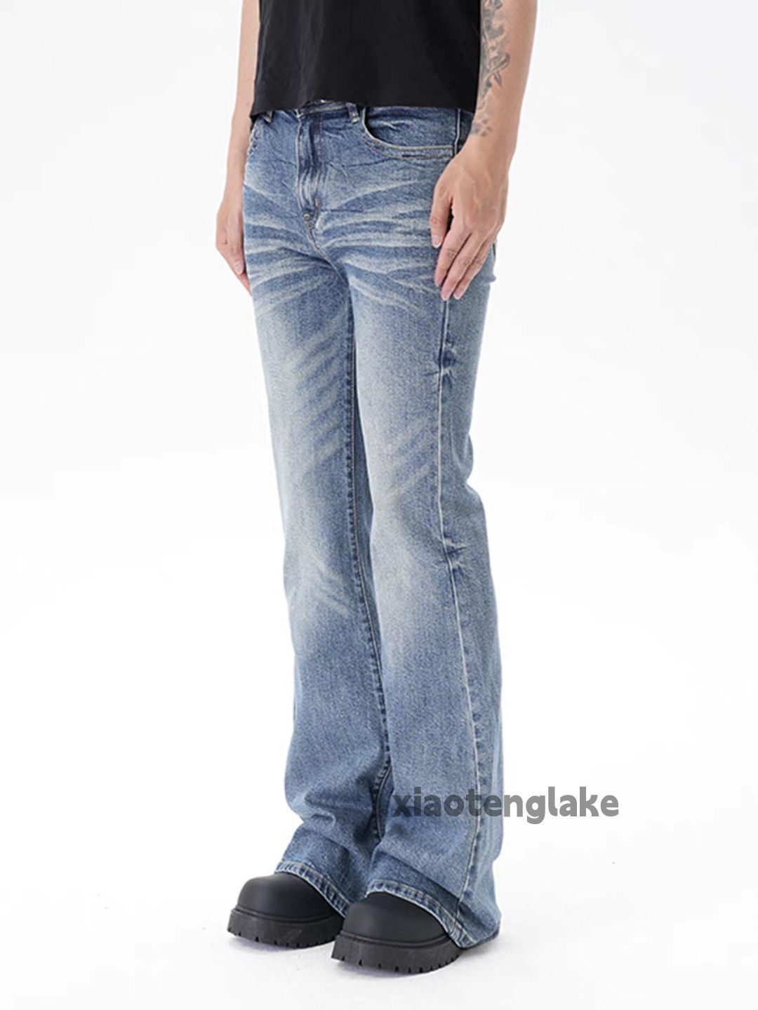 Jean Unisex outdoor utility punk yuppie grunge flared jeans Size US 28 / EU 44 - 9 Thumbnail