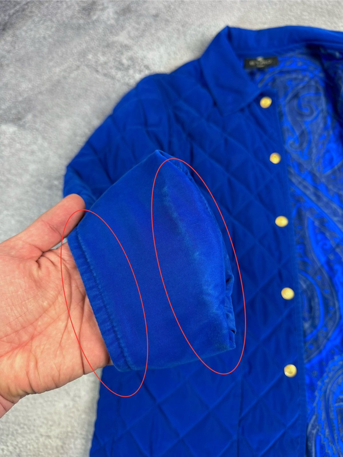 Etro × Vintage ETRO Milano Silk Quilted Blue Jacket Size M / US 6-8 / IT 42-44 - 14 Thumbnail